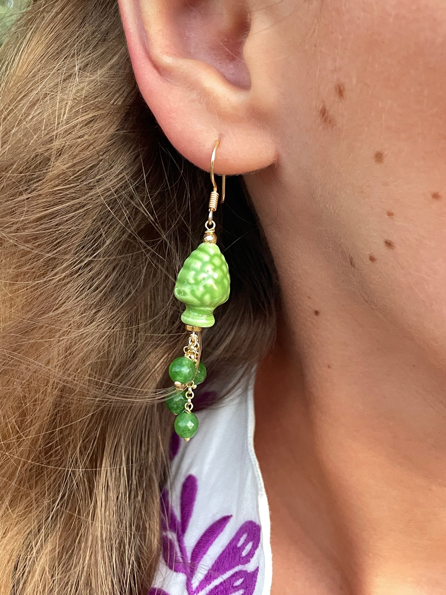 Boucles d’oreilles Pigna vertes Made in Italy