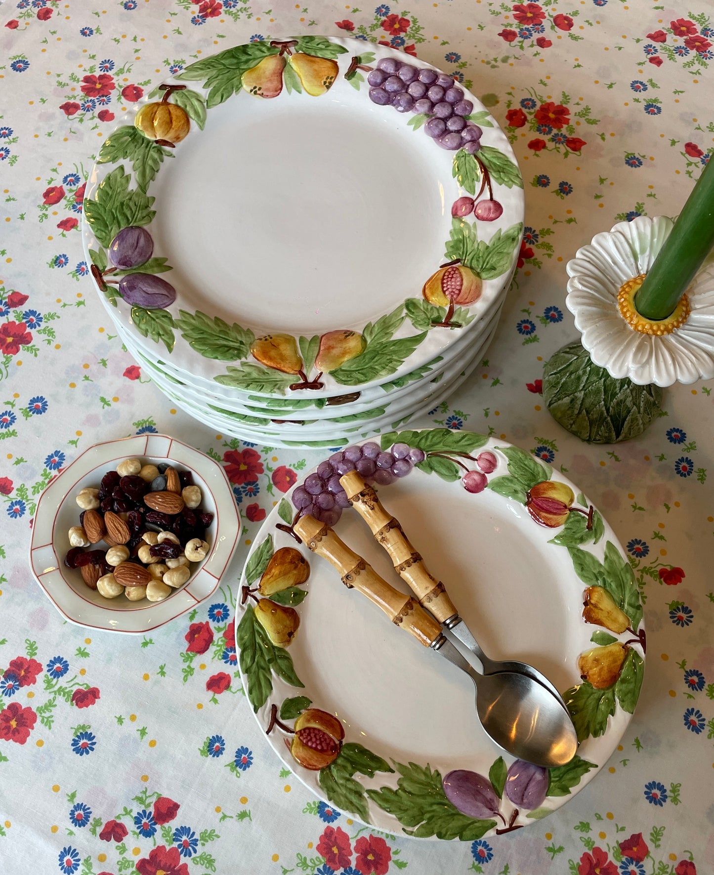 10 assiettes à dessert fruits Made in Italy