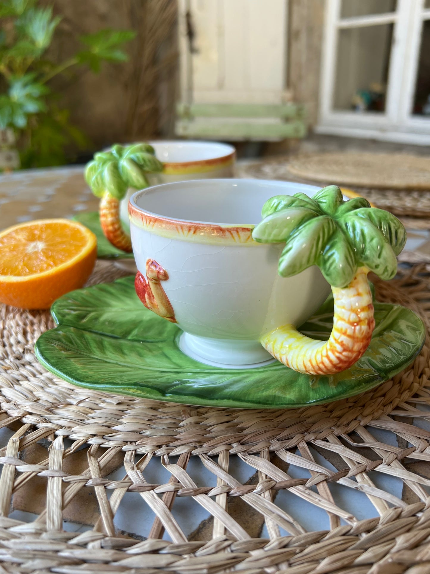 Ensemble petit déjeuner palmier