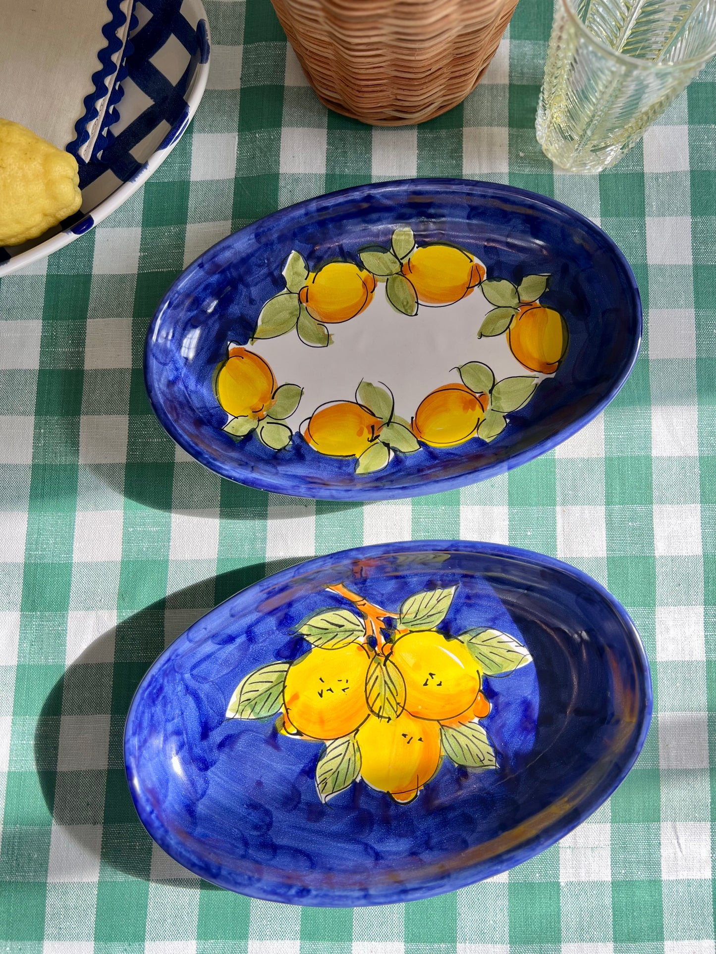 Plat citrons bleu marine Made in Italy