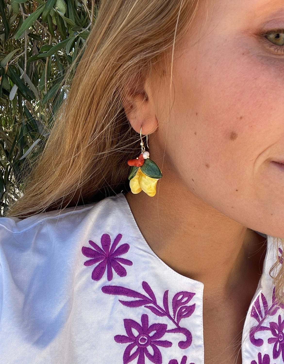 Boucles d’oreilles citrons céramique Made in Italy