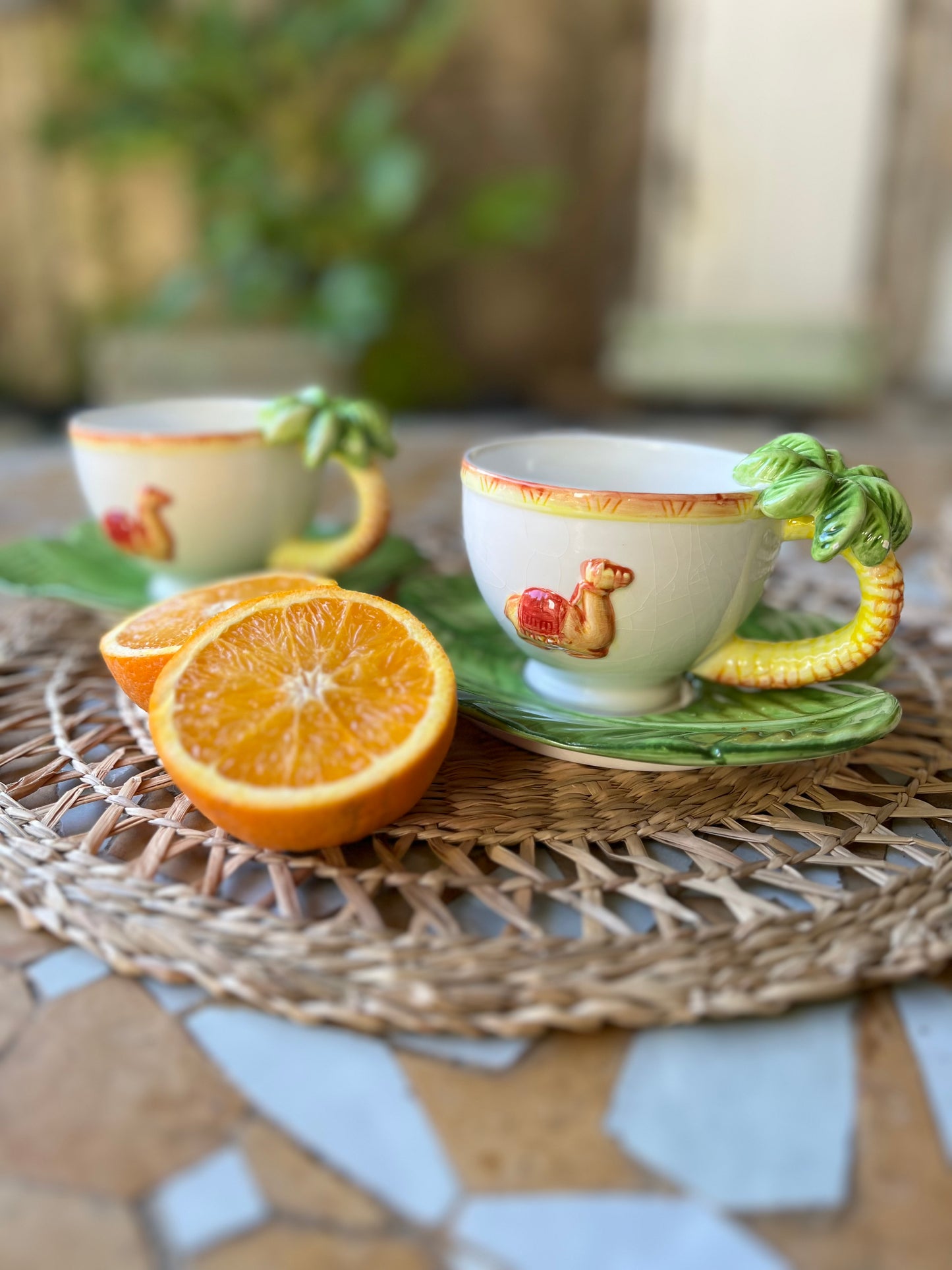 Ensemble petit déjeuner palmier
