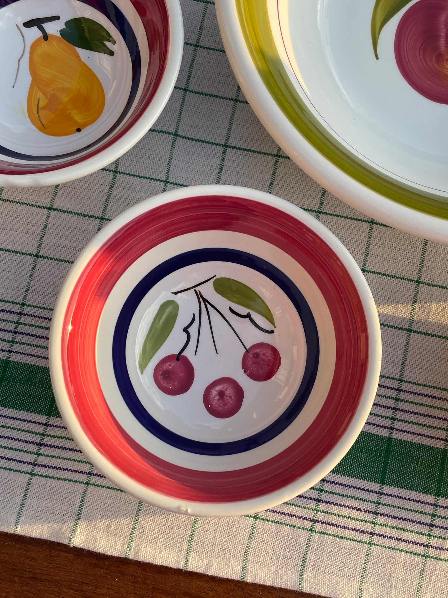 1 ensemble saladier et 5 coupelles Fruits Made in Italy