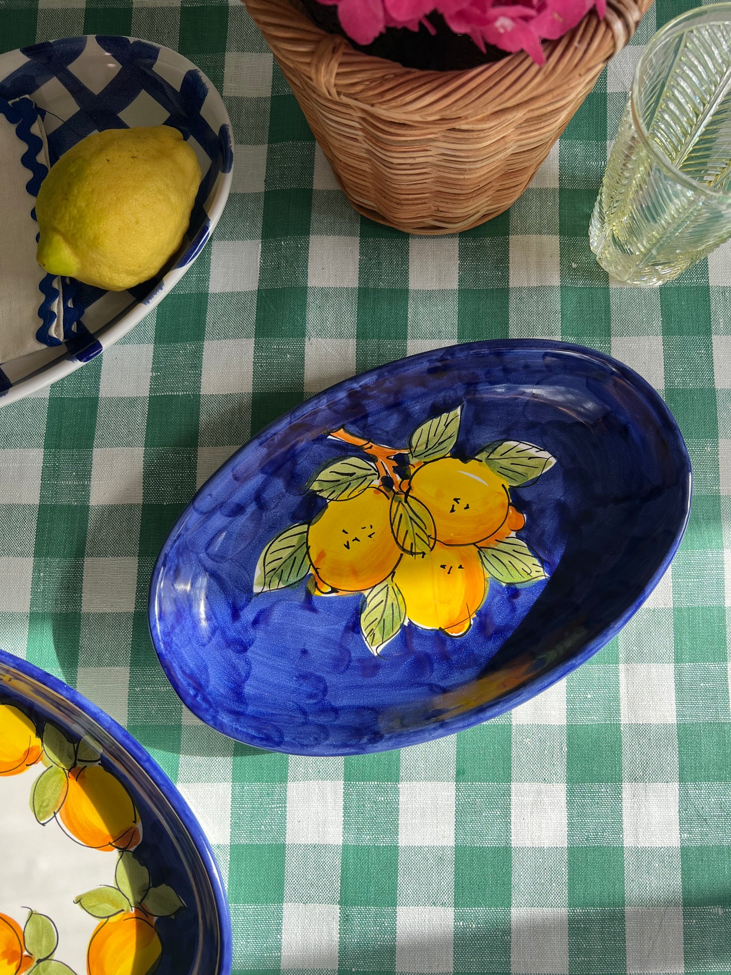 Plat citrons bleu marine Made in Italy