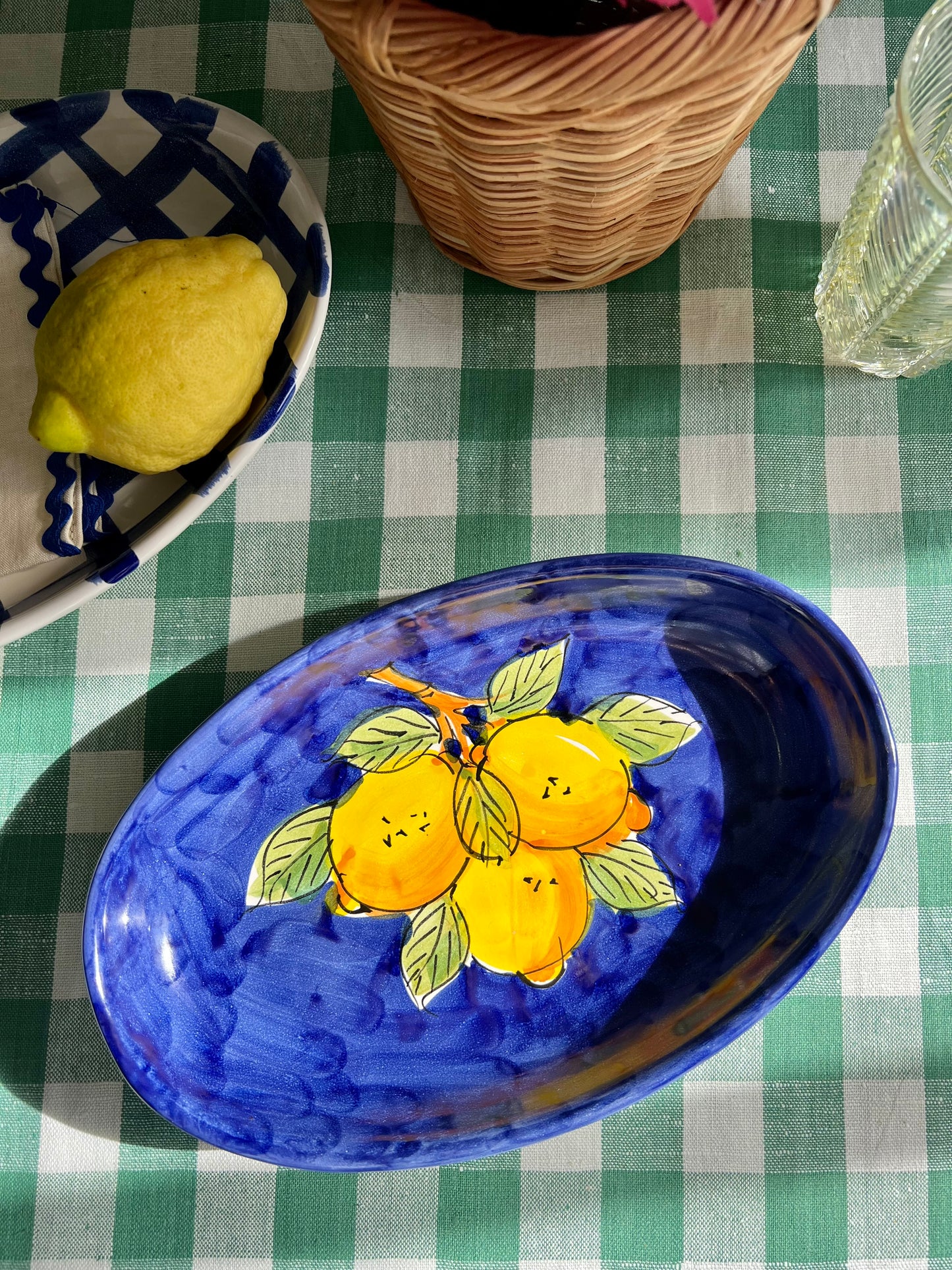 Plat citrons bleu marine Made in Italy
