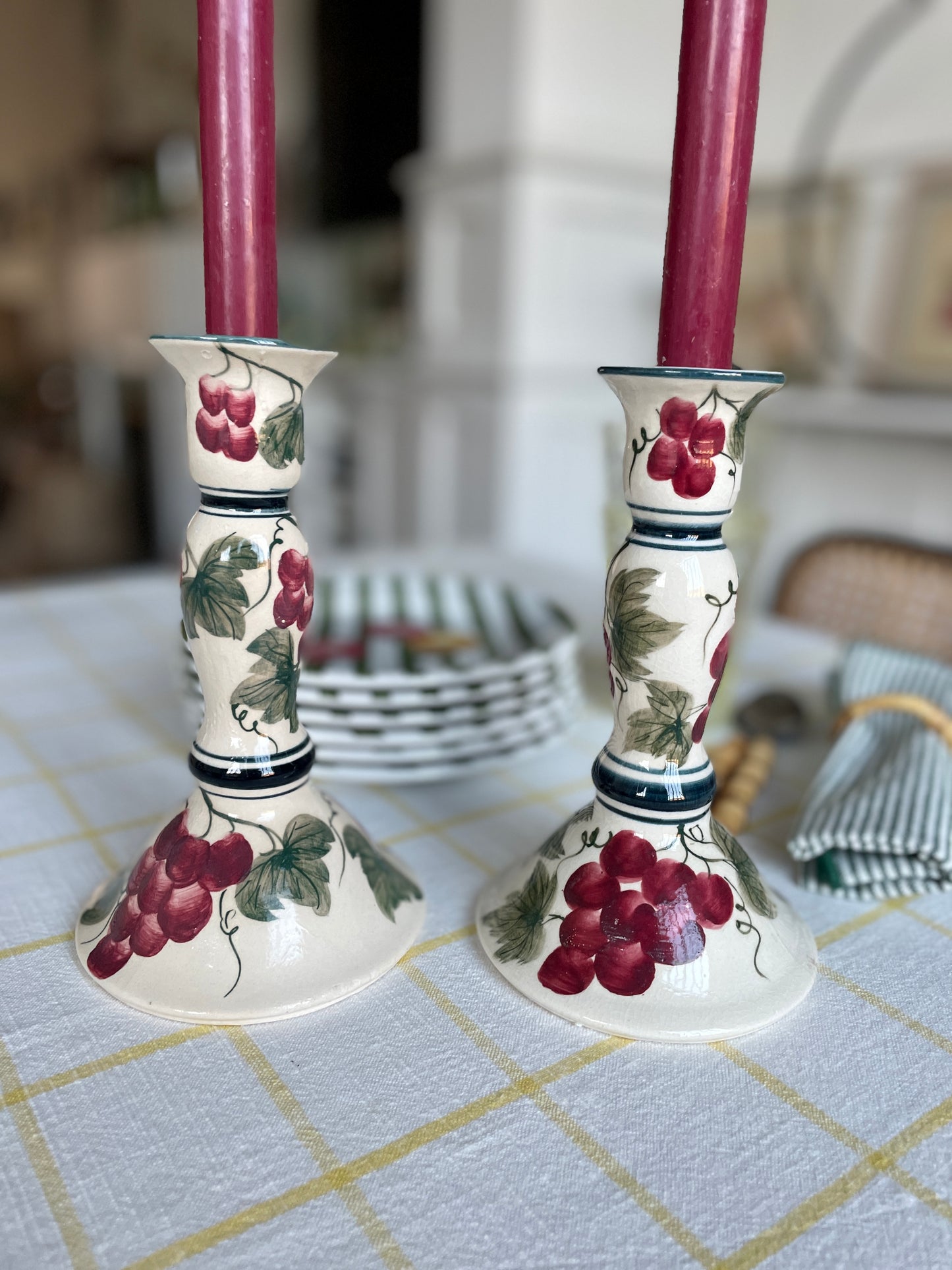 2 bougeoirs grappes de raisins