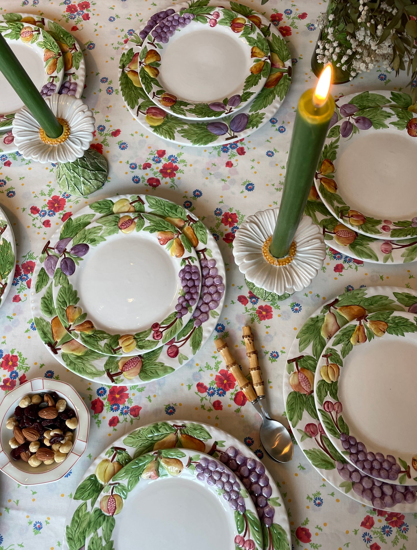 10 assiettes à dessert fruits Made in Italy