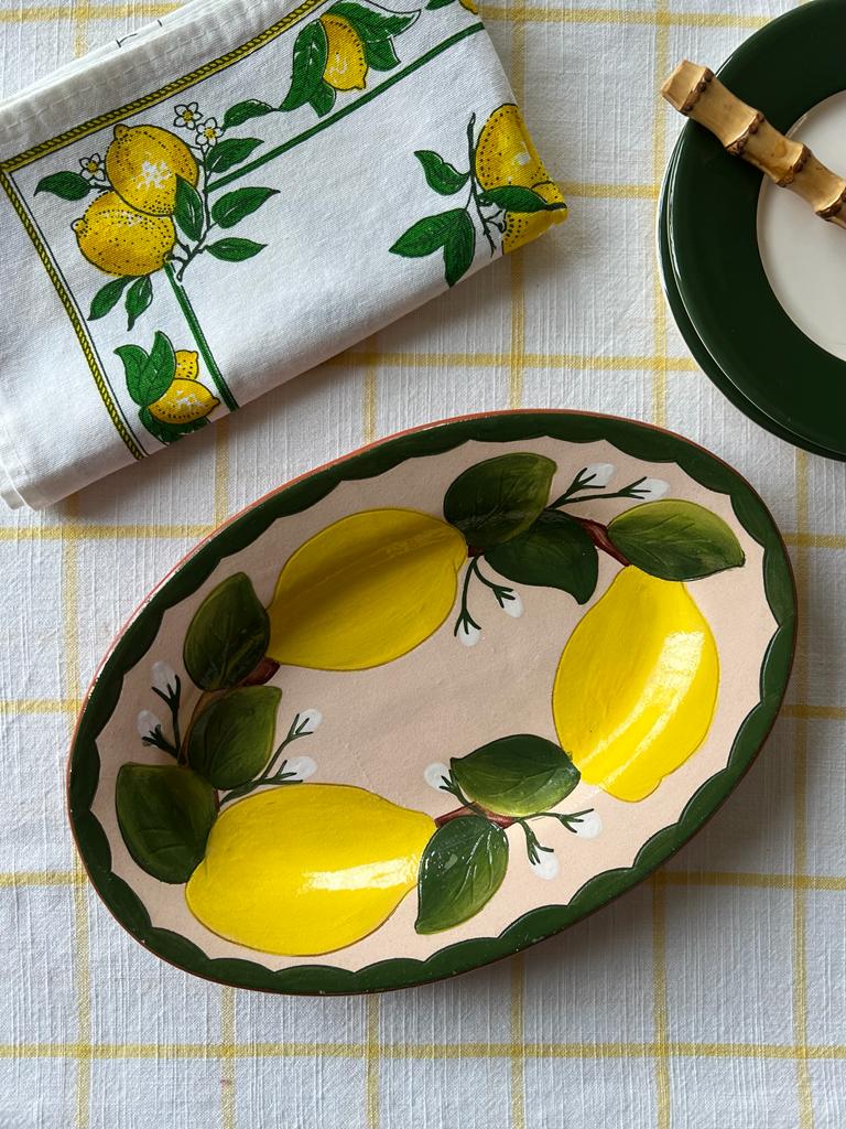 Petit plat citron en grés