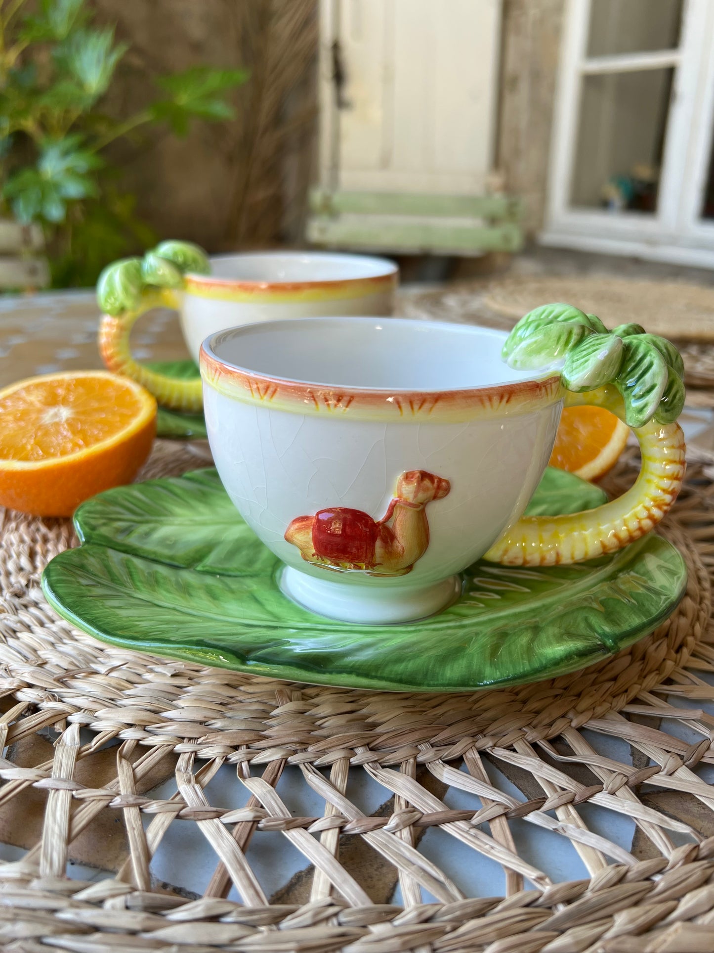 Ensemble petit déjeuner palmier
