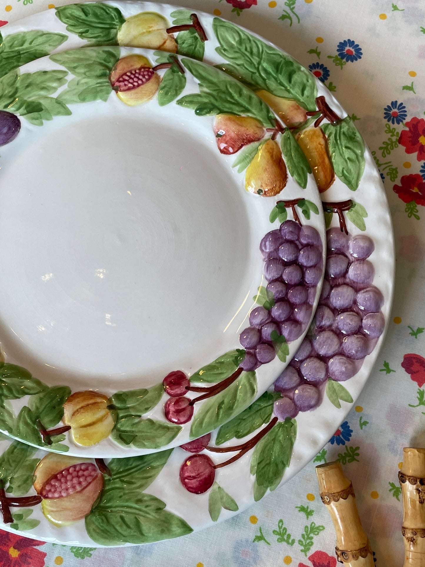10 assiettes à dessert fruits Made in Italy