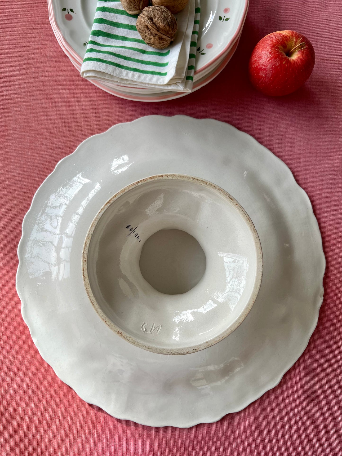 Plat à gâteaux sur pied framboises Made in Italy
