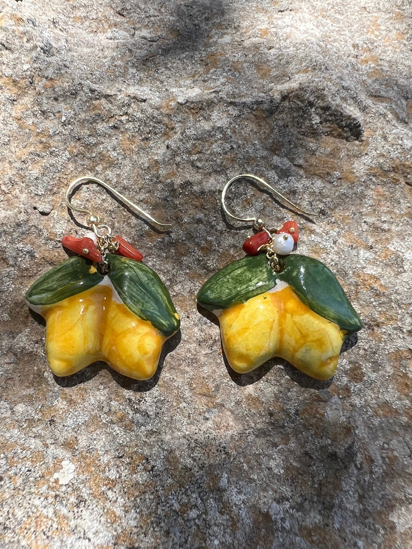 Boucles d’oreilles citrons céramique Made in Italy