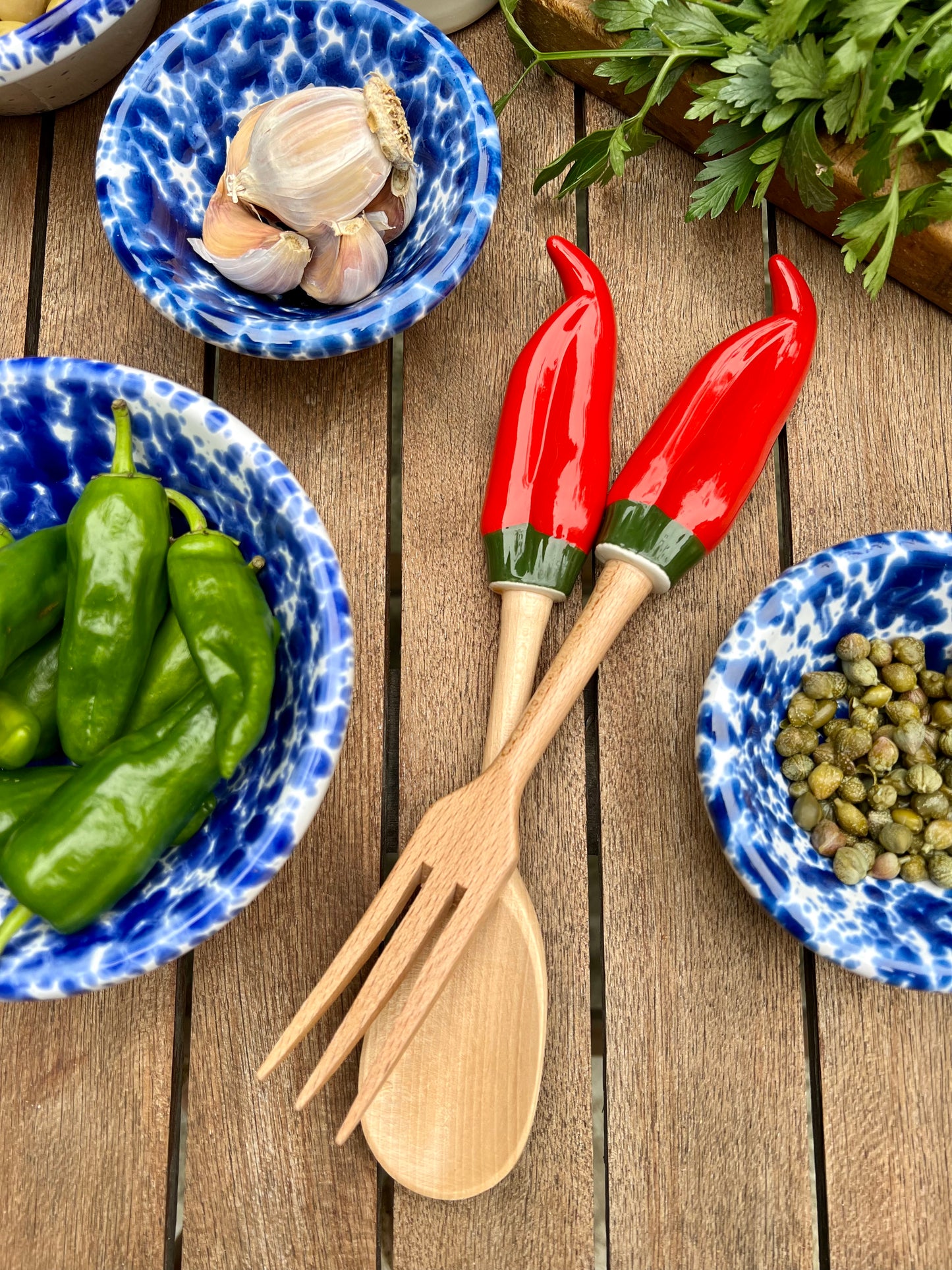 Couverts à salade piments Made in Italy