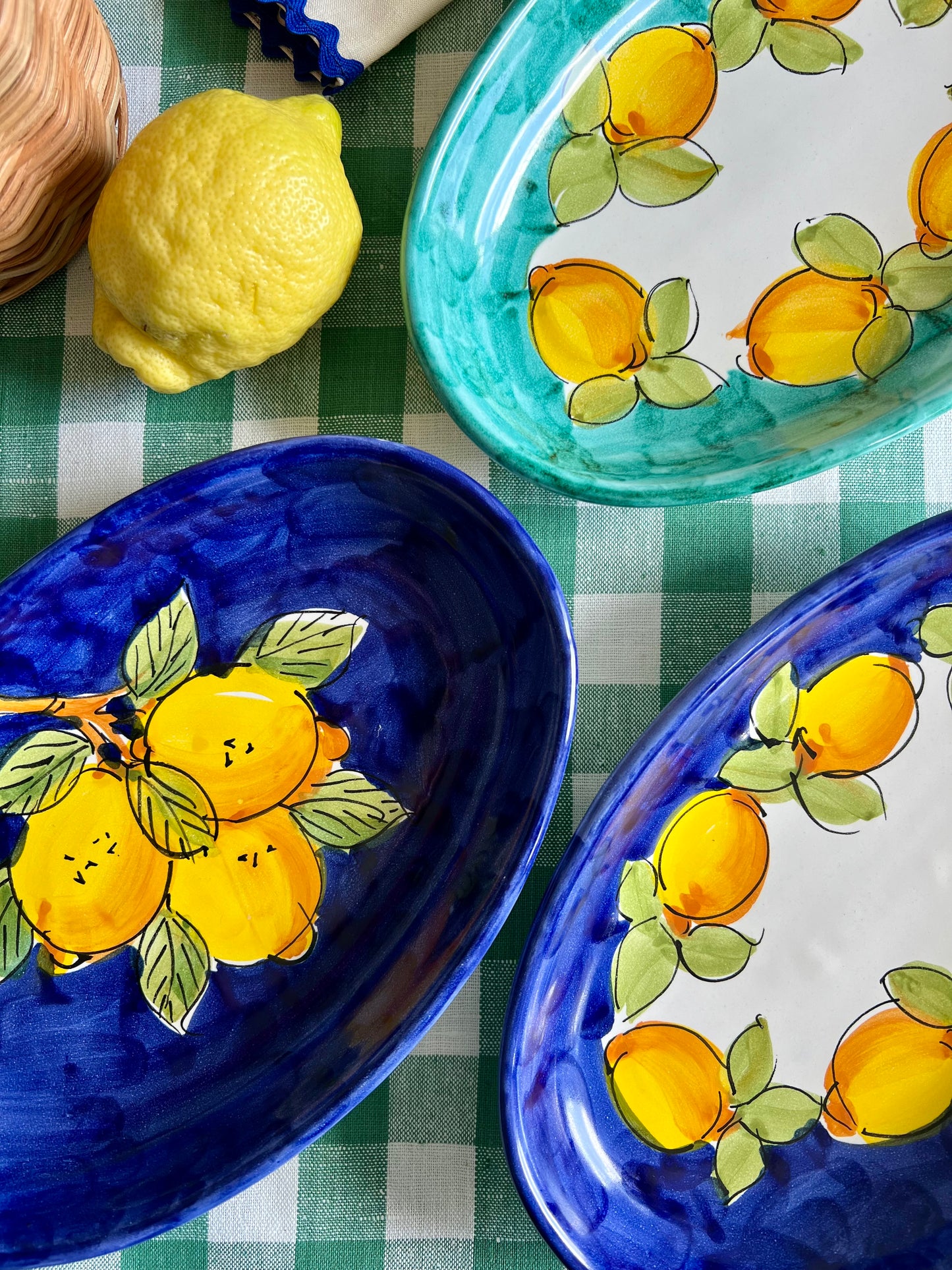Plat citrons bleu marine Made in Italy