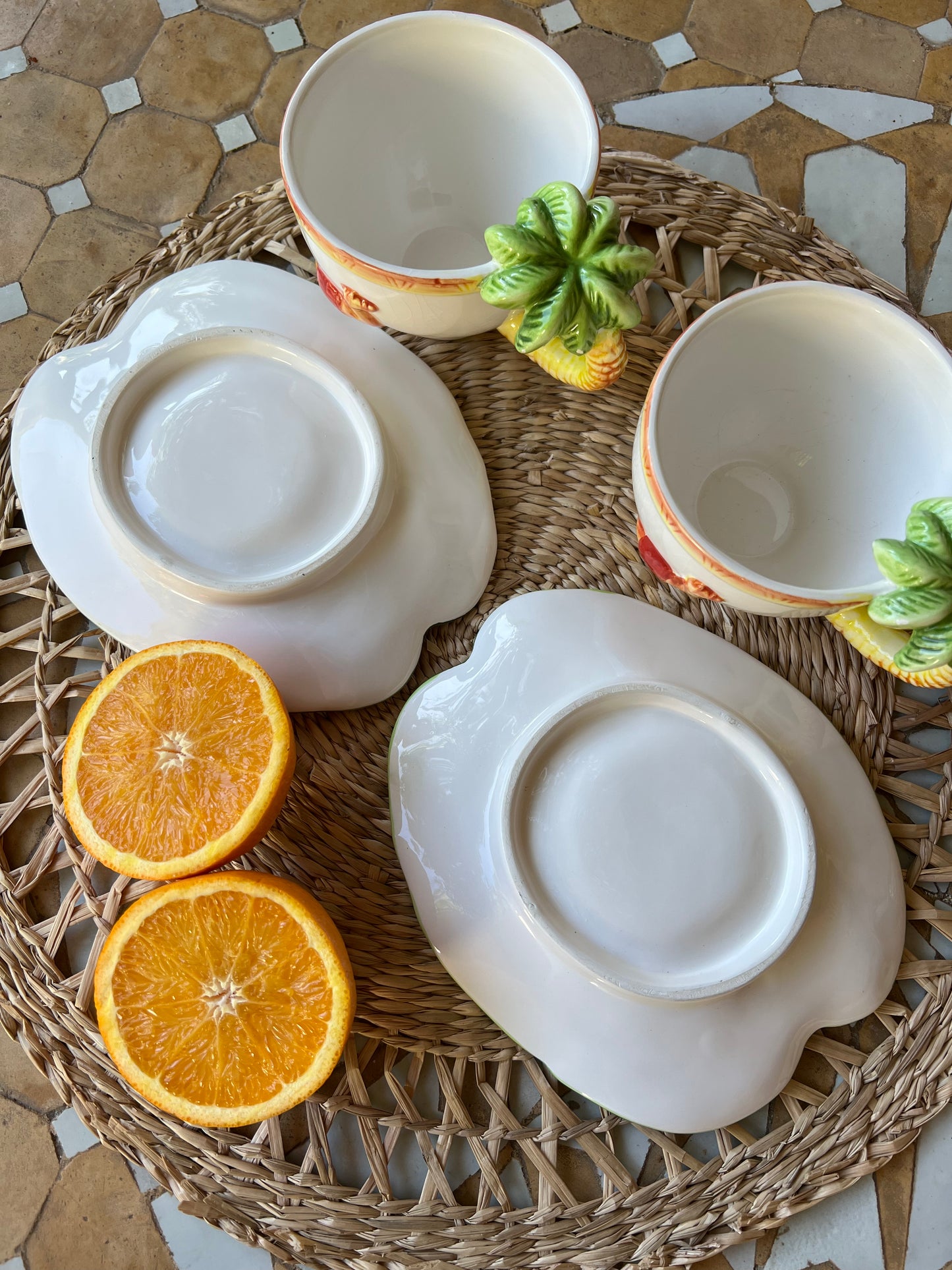 Ensemble petit déjeuner palmier