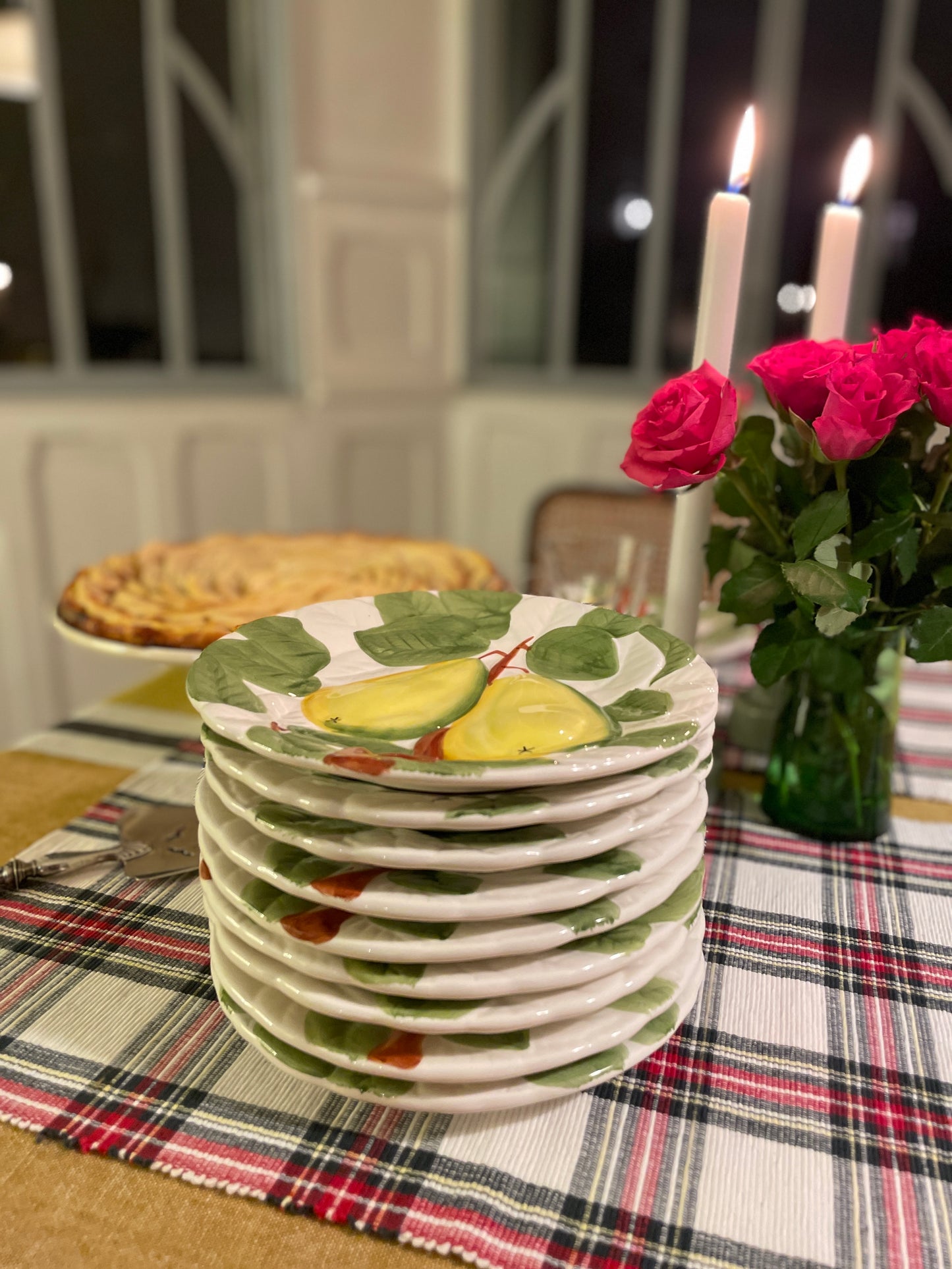 10 assiettes à dessert fruits