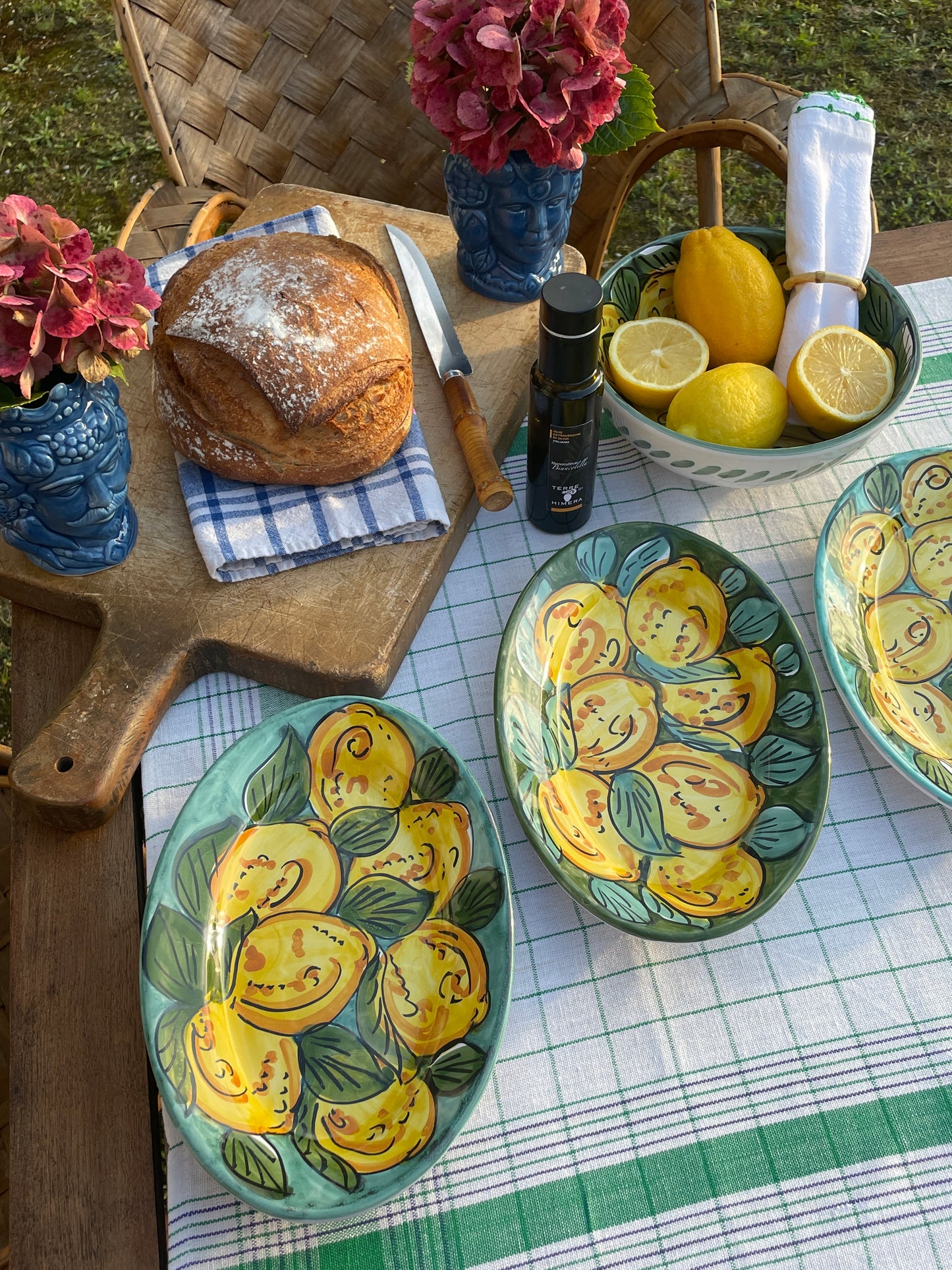 Plat citrons turquoise Made in Italy