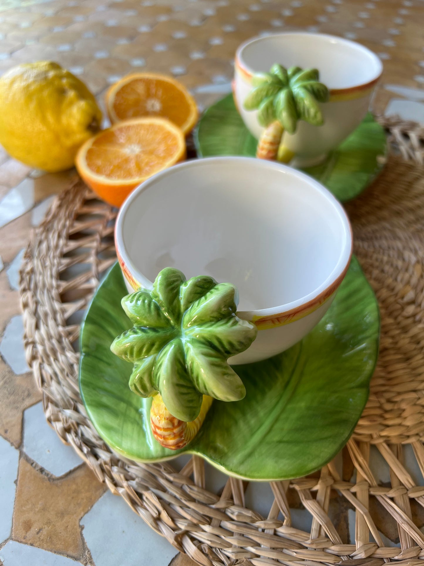 Ensemble petit déjeuner palmier