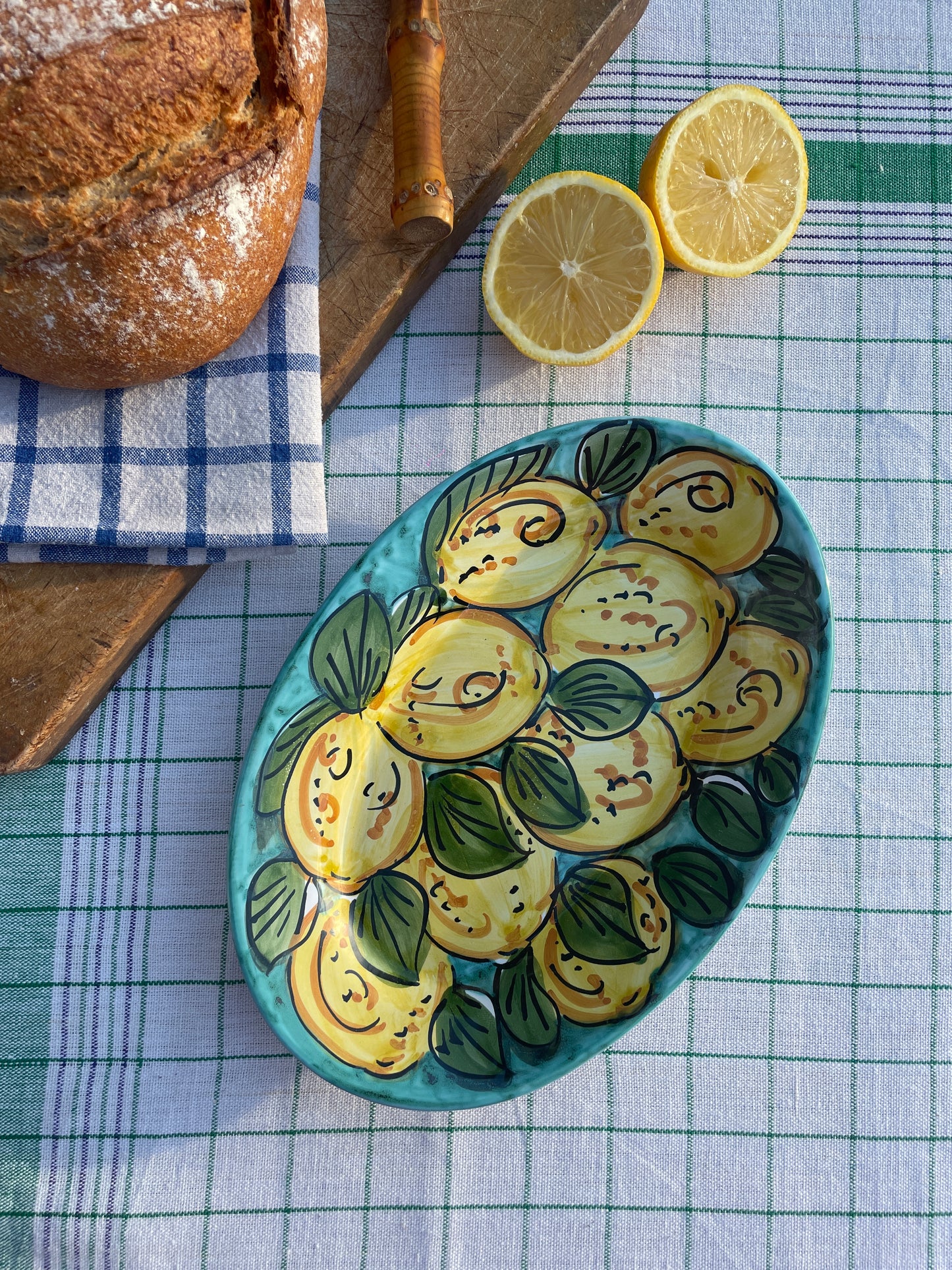 Plat citrons turquoise Made in Italy