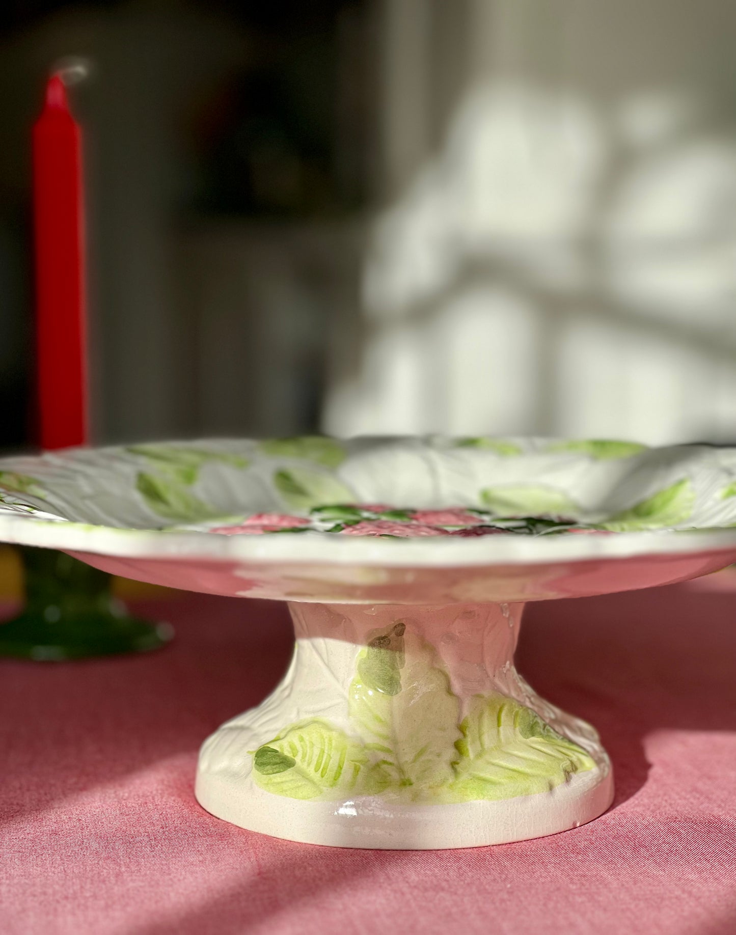Plat à gâteaux sur pied framboises Made in Italy