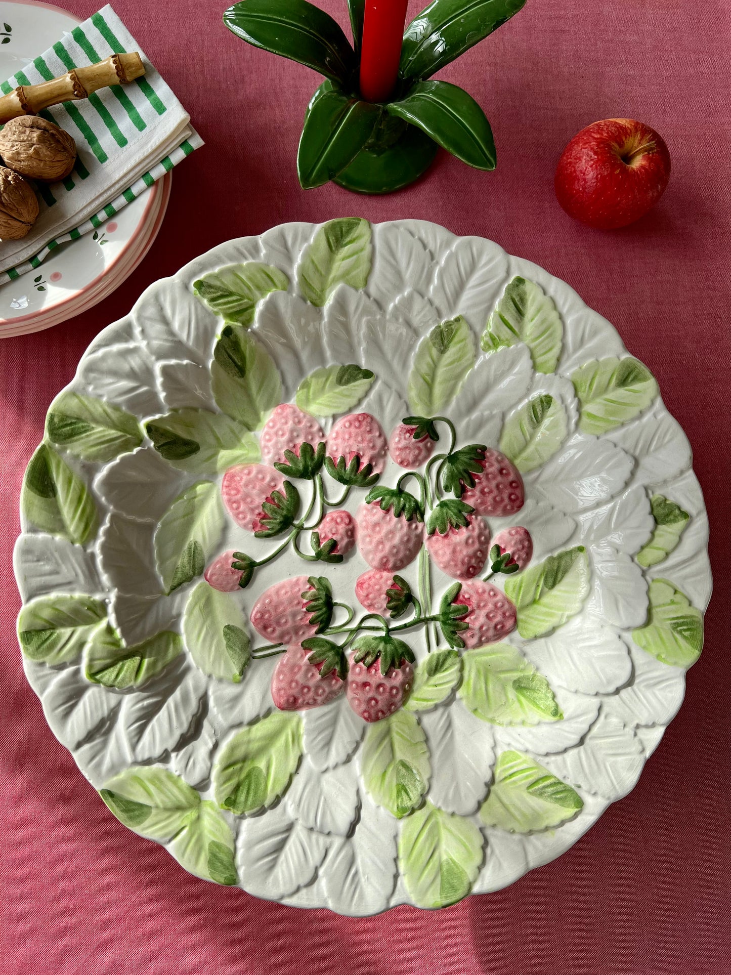 Plat à gâteaux sur pied framboises Made in Italy