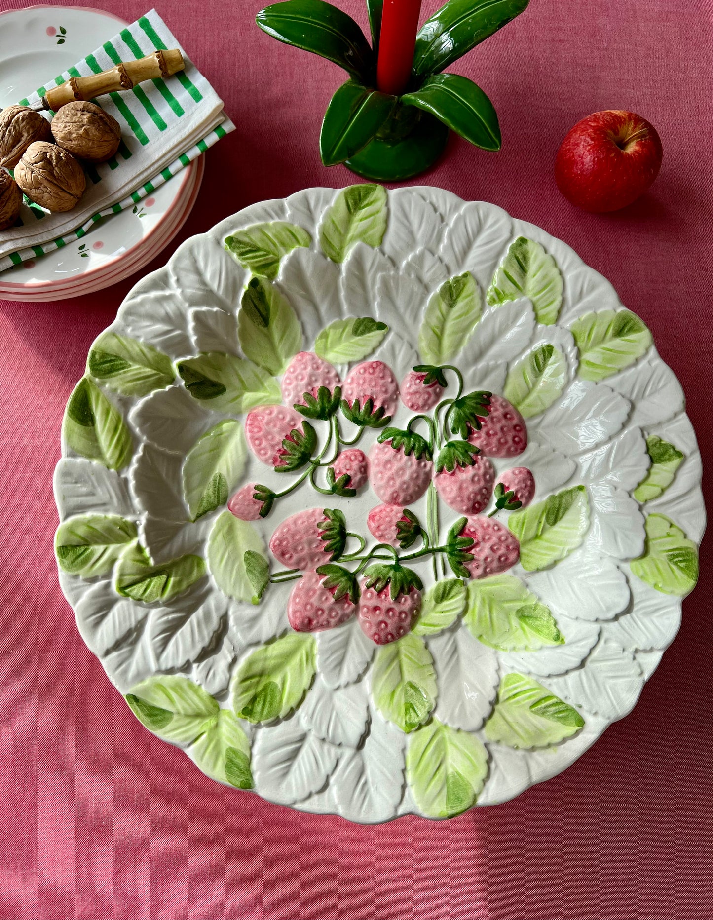 Plat à gâteaux sur pied framboises Made in Italy