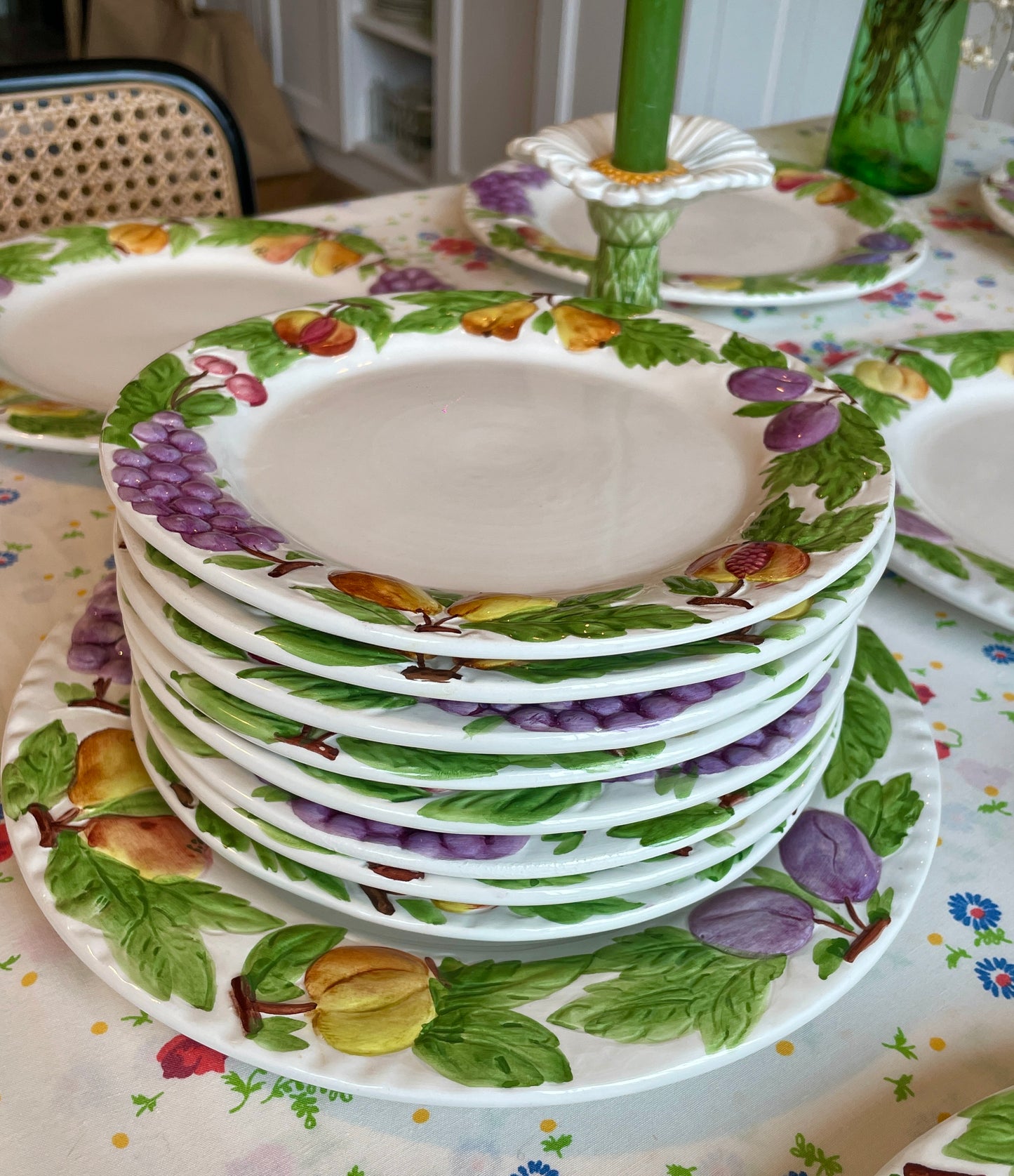 10 assiettes à dessert fruits Made in Italy