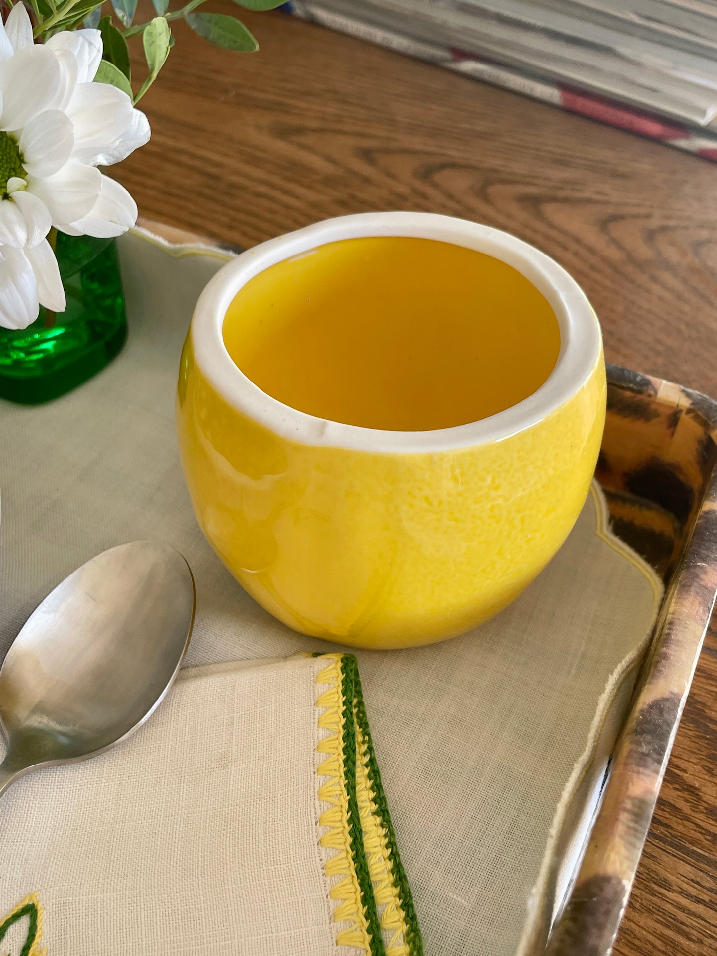 Sucrier/confiturier en forme de citron