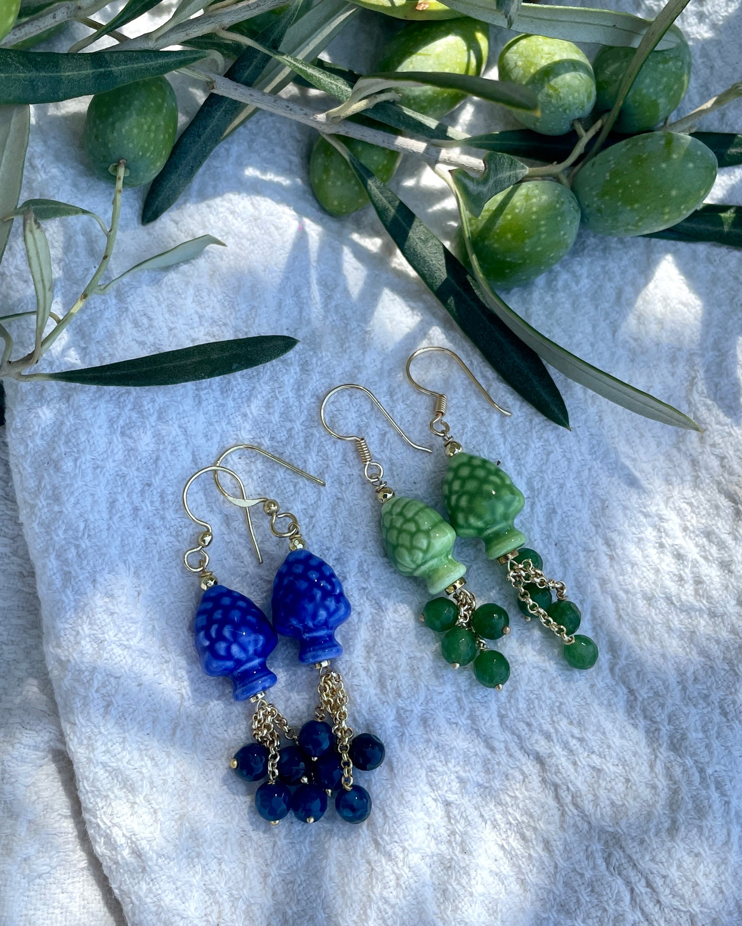 Boucles d’oreilles Pigna vertes Made in Italy