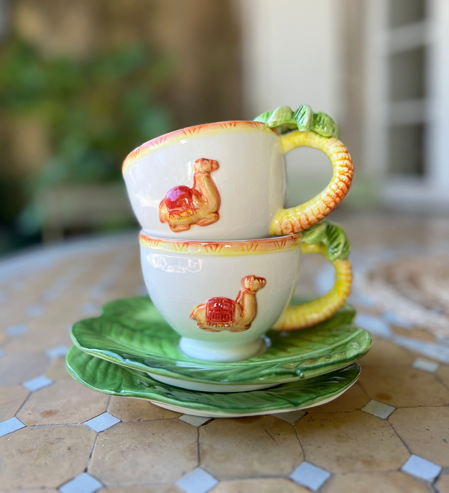Ensemble petit déjeuner palmier