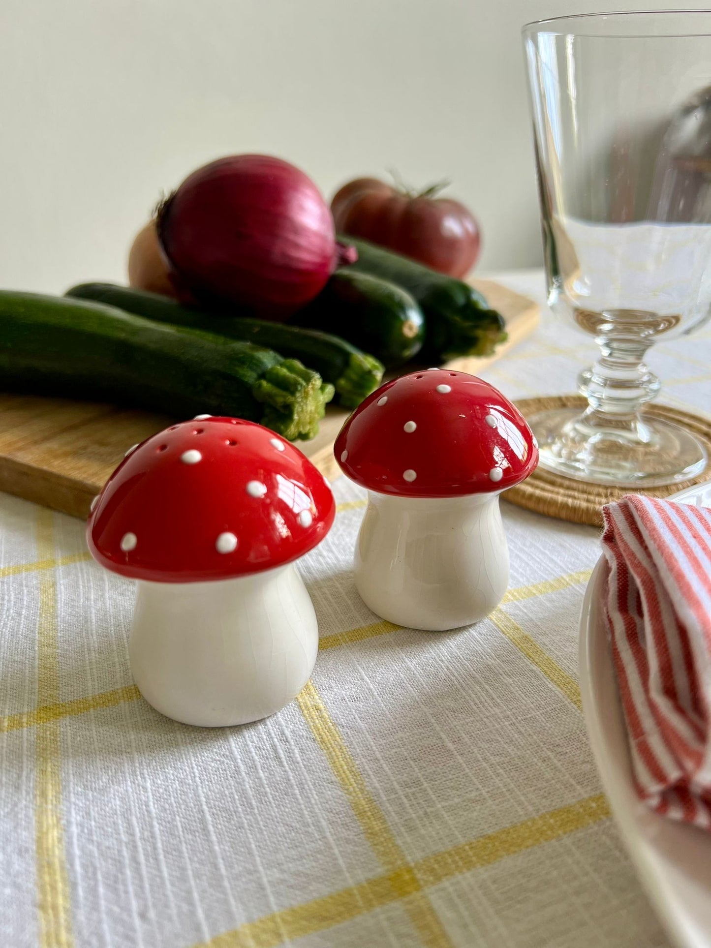 Salière/poivrière champignons