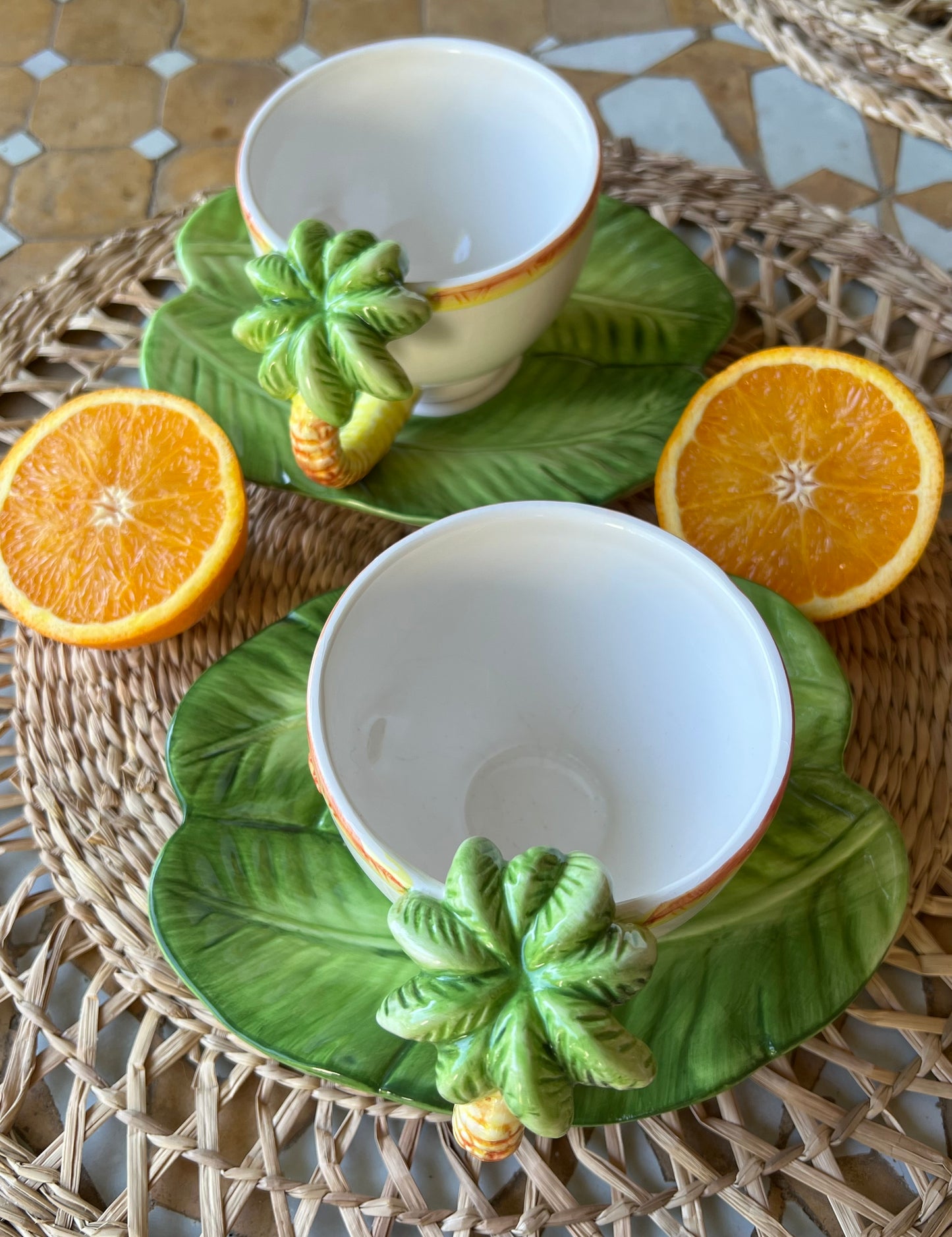Ensemble petit déjeuner palmier