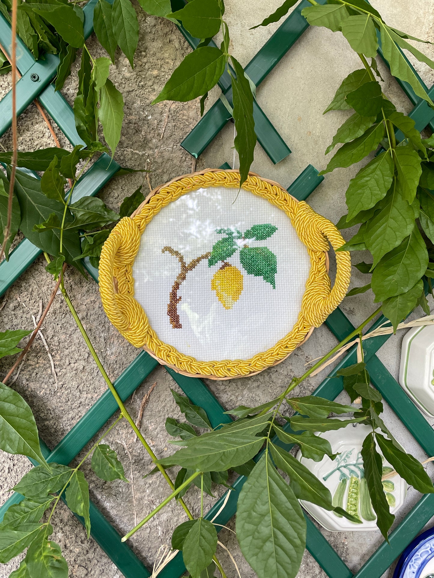 Petit plateau/décoration motif citron