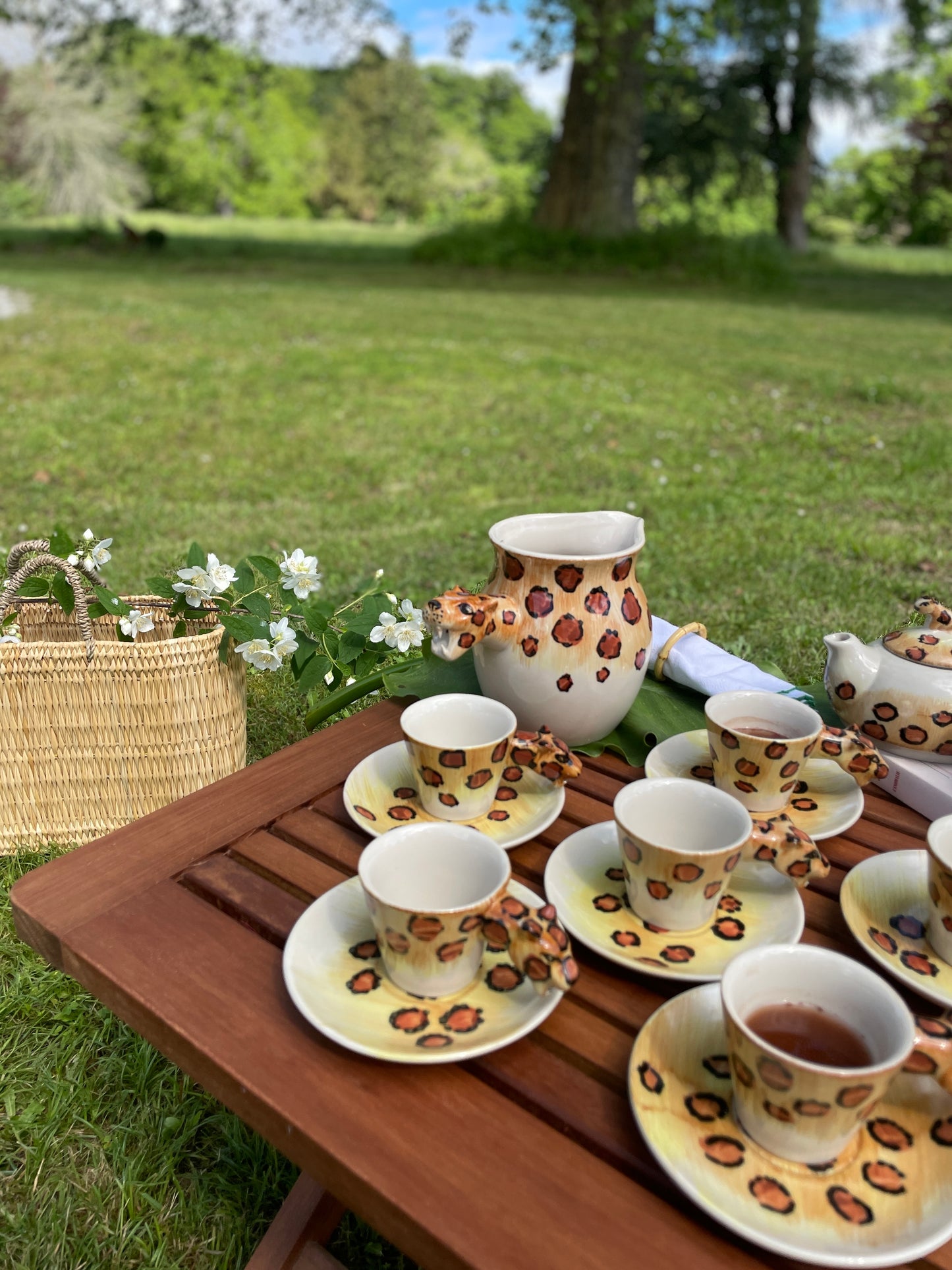 Ensemble café/théière leopard
