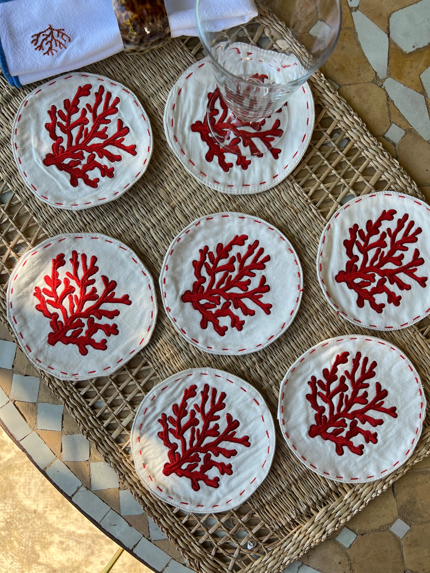 10 sous verres corail