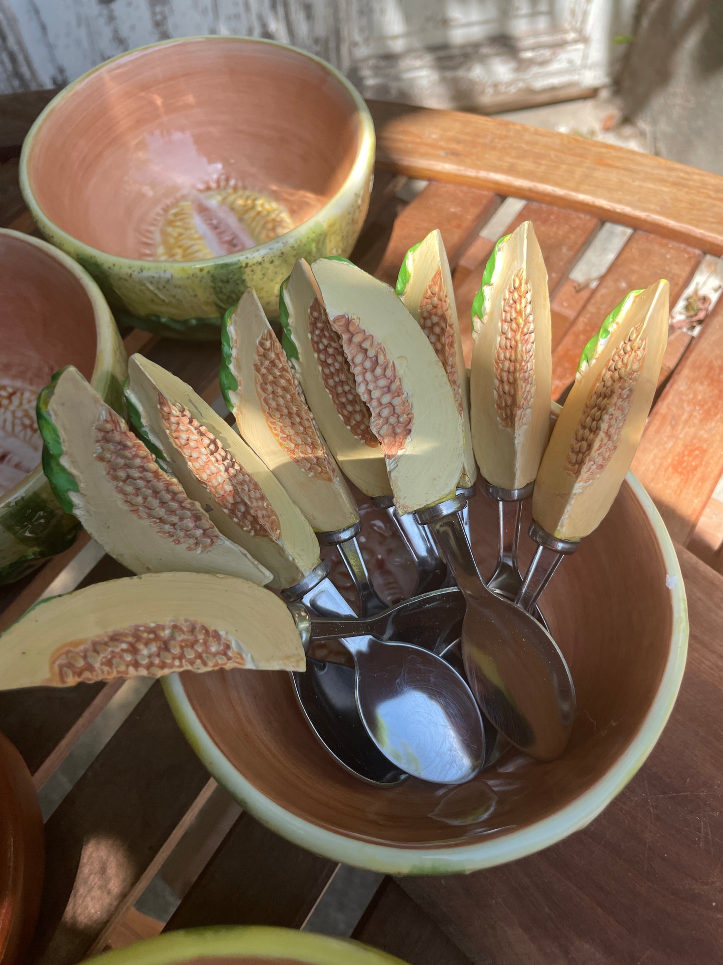 10 coupelles et cuillères melon