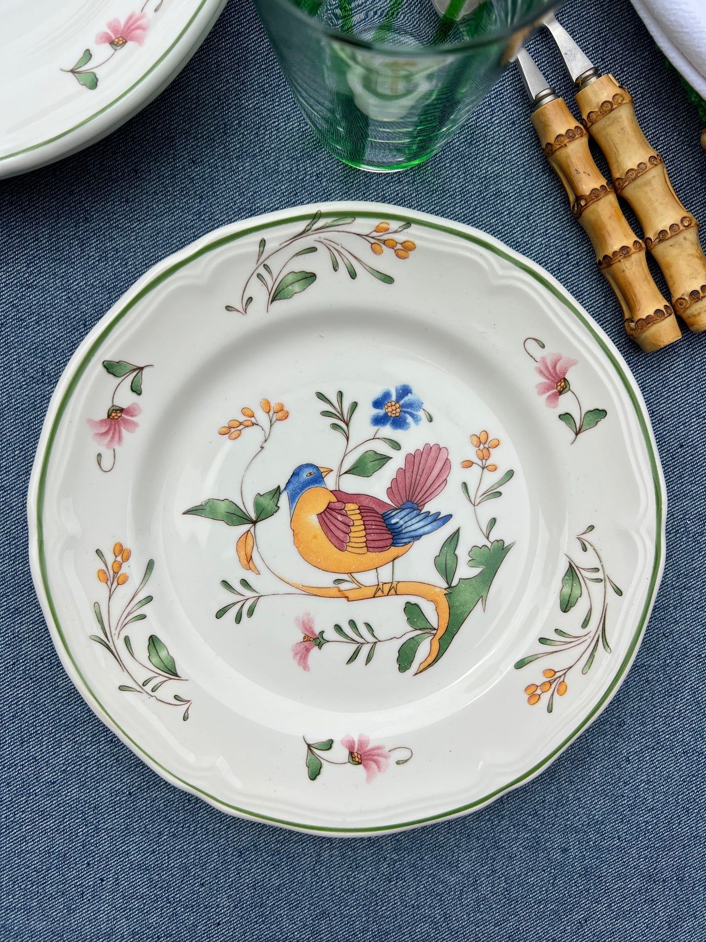 7 assiettes à dessert oiseaux