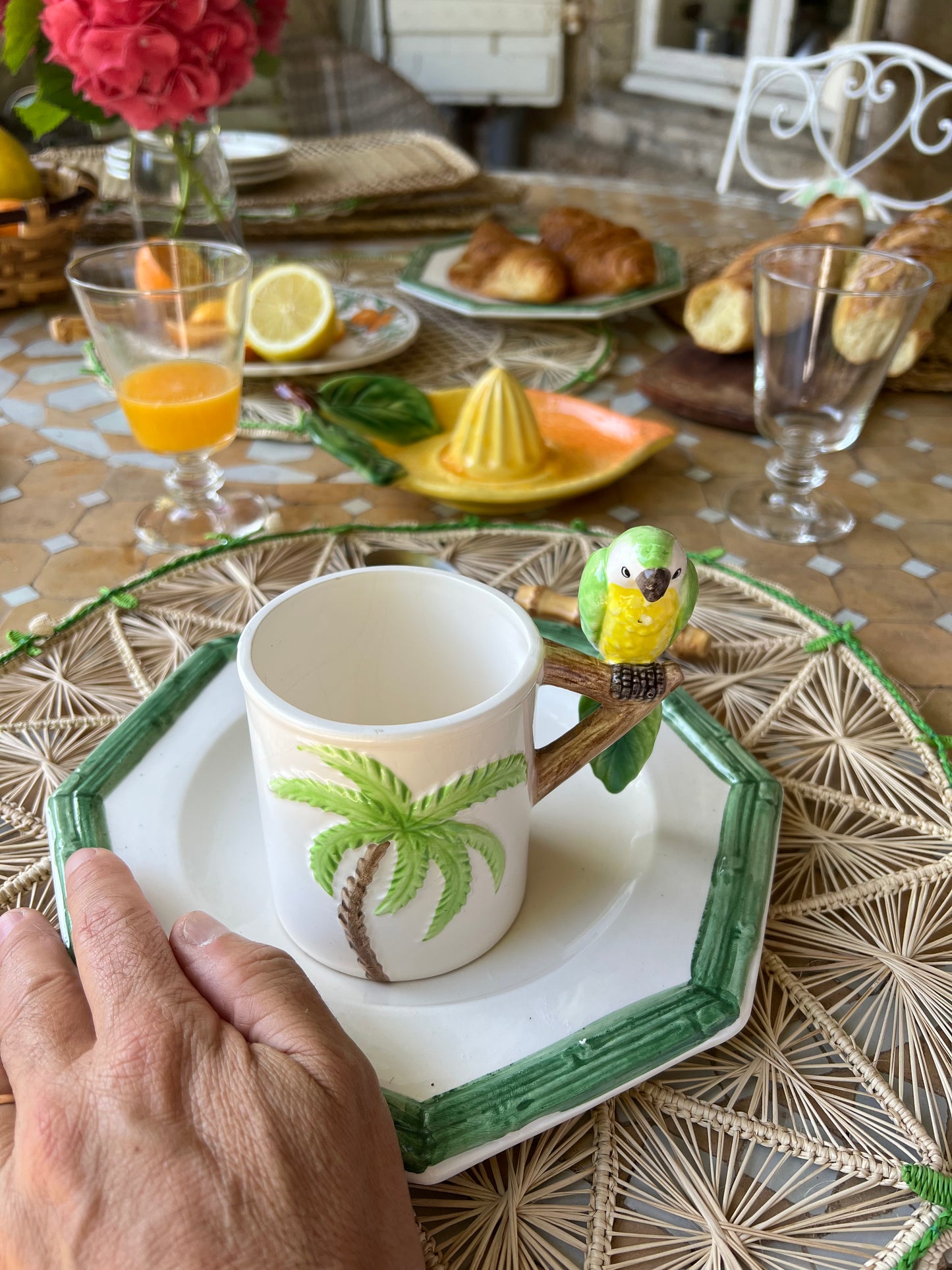 2 mugs perroquet