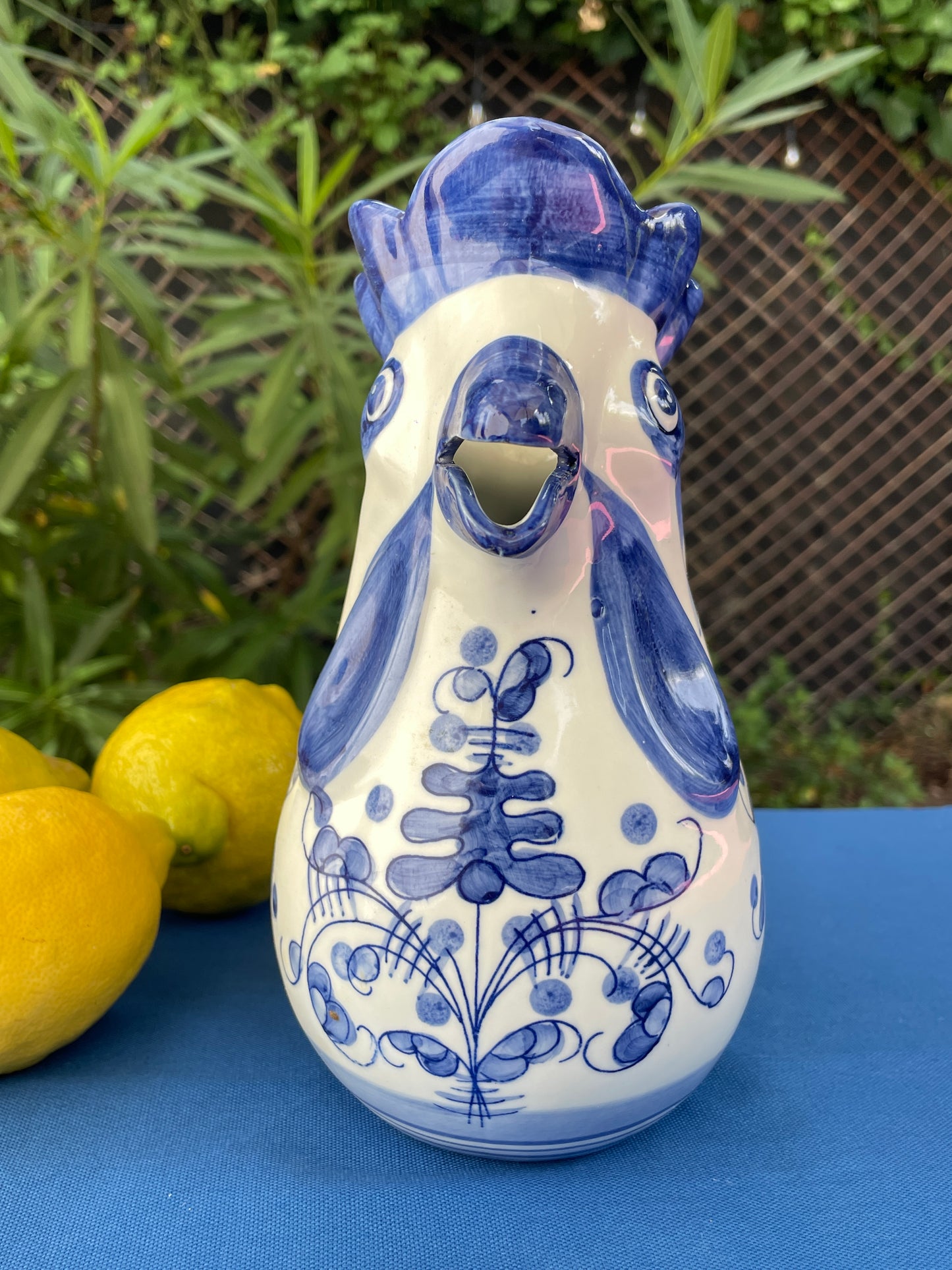 Pichet coq bleu