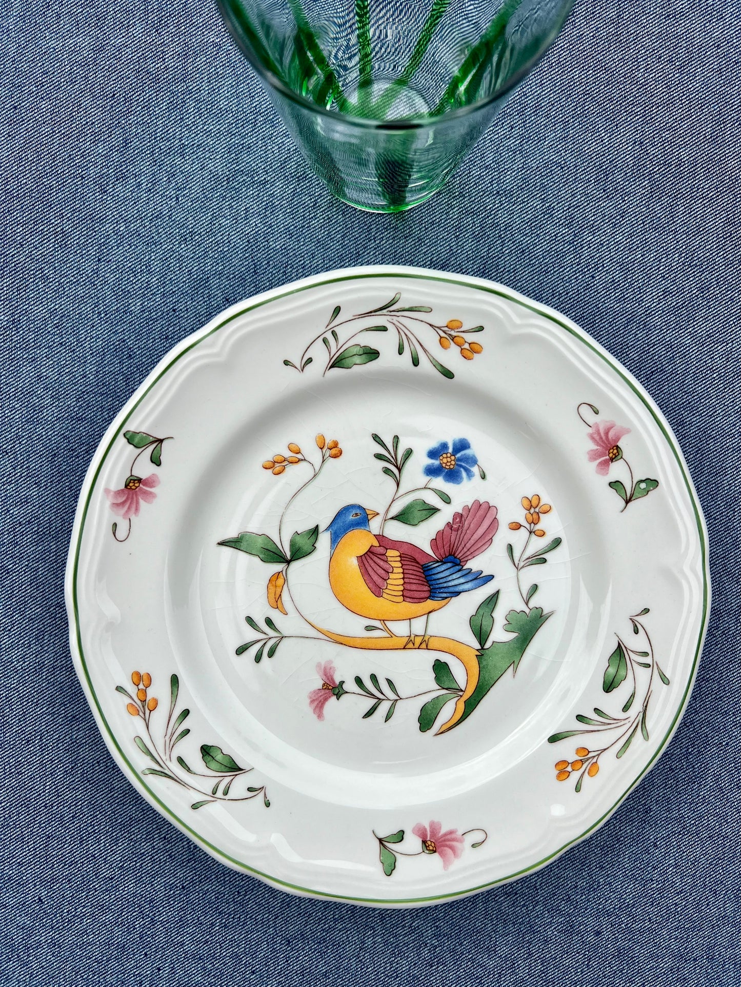 7 assiettes à dessert oiseaux