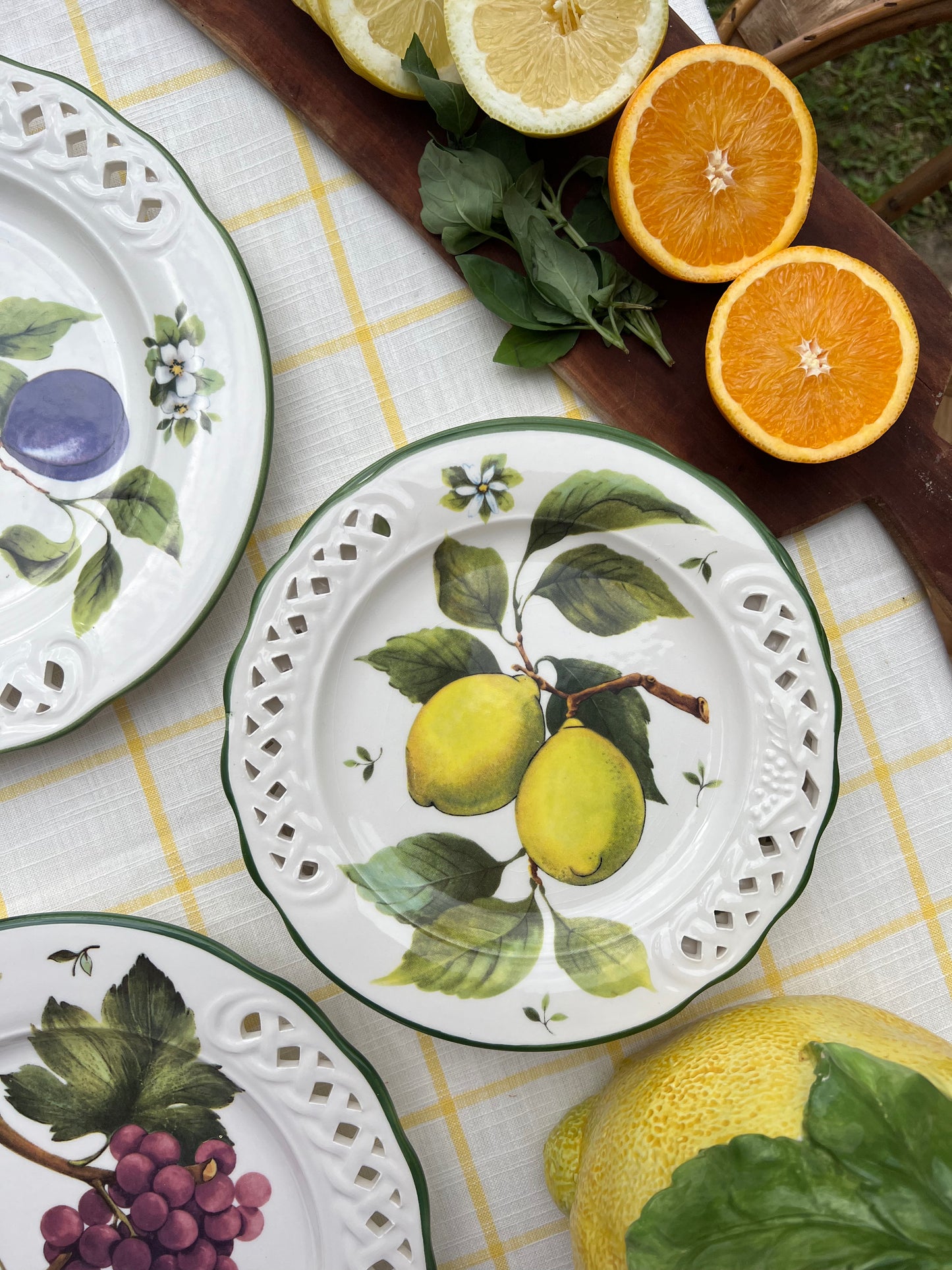 4 assiettes à dessert fruits Made in Italy