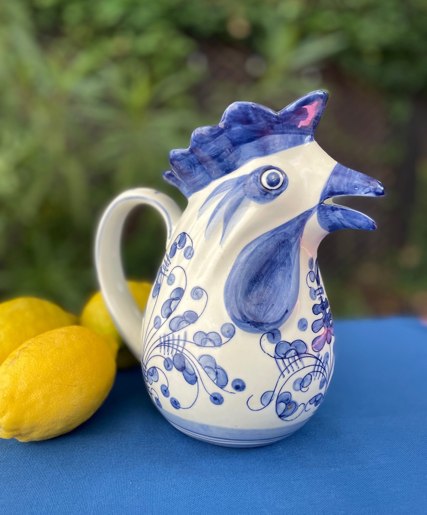 Pichet coq bleu