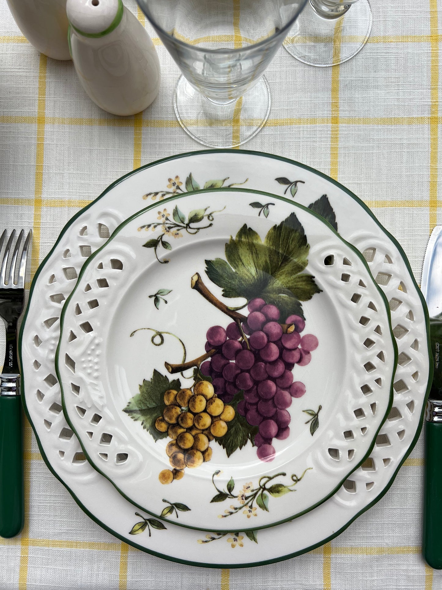 4 assiettes à dessert fruits Made in Italy
