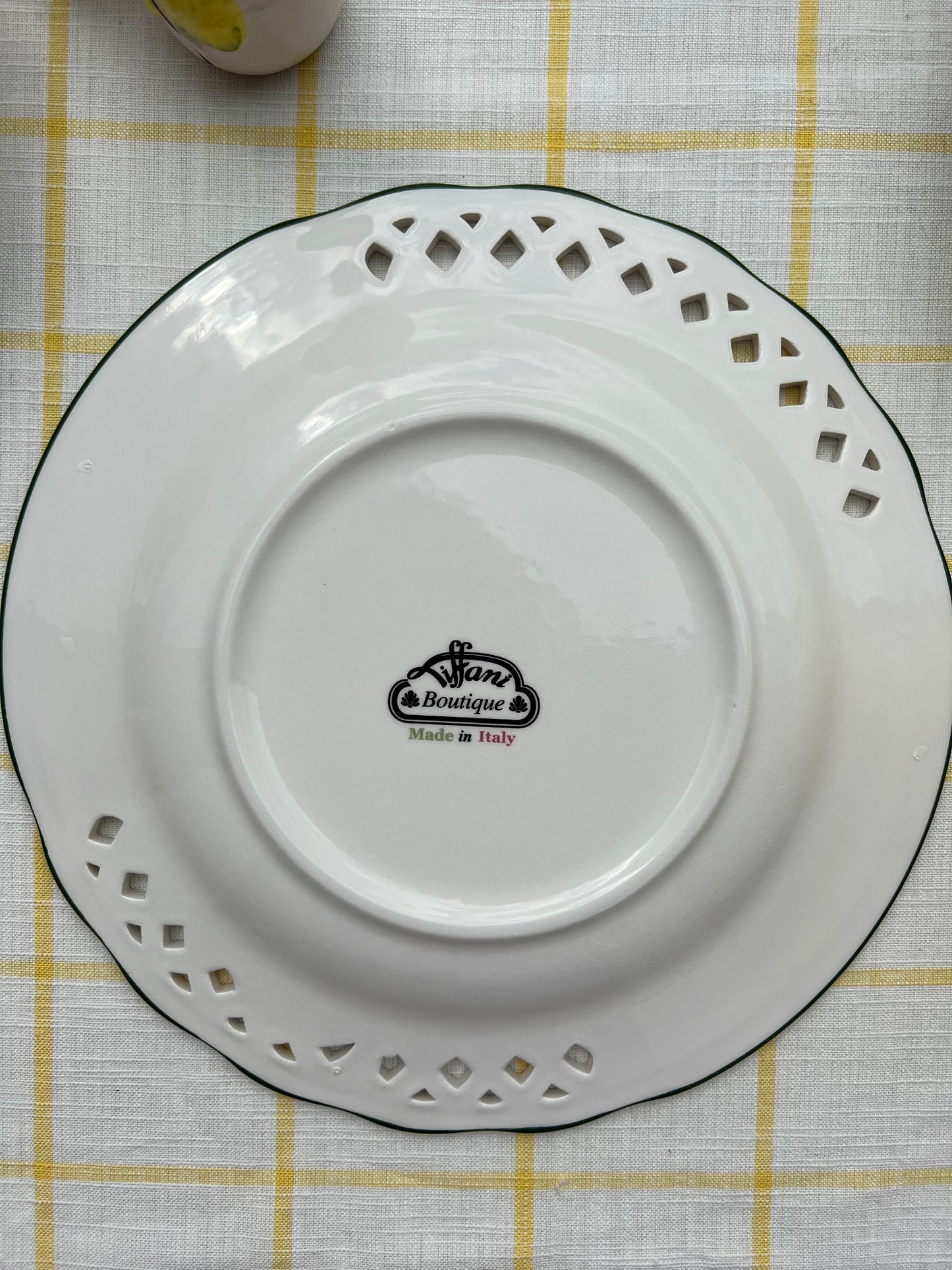 5 assiettes plates décor fruits Made in Italy
