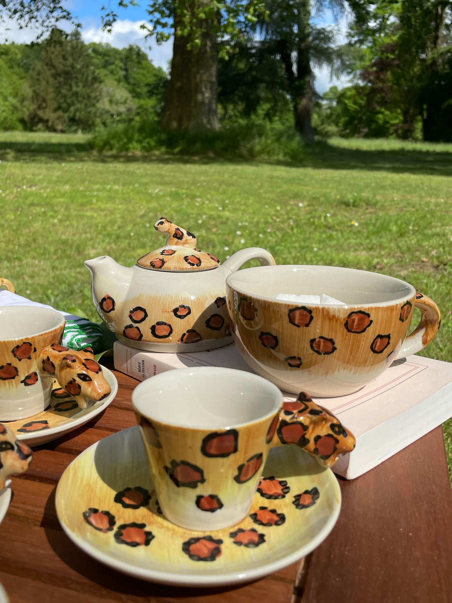 Ensemble café/théière leopard