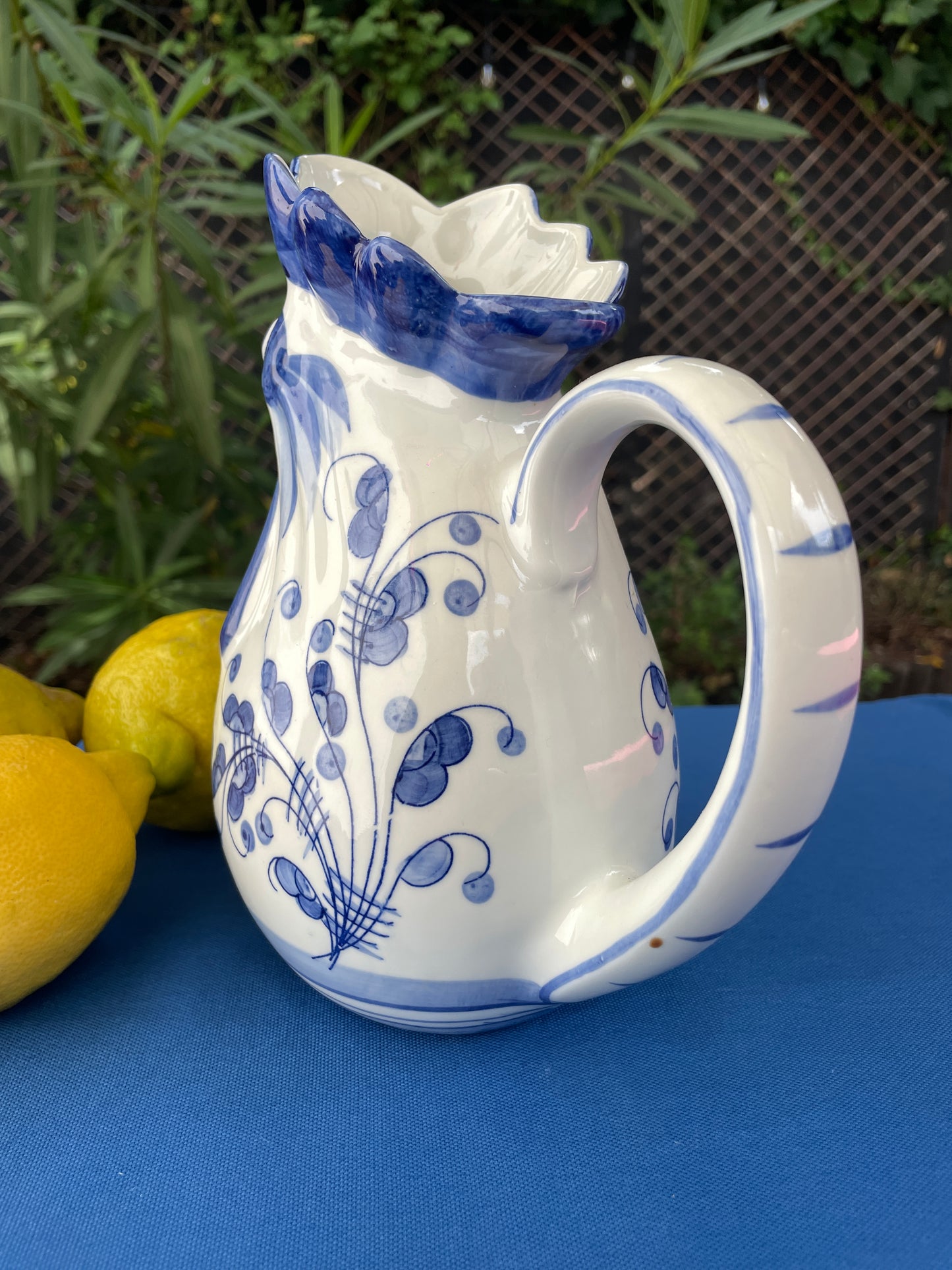 Pichet coq bleu