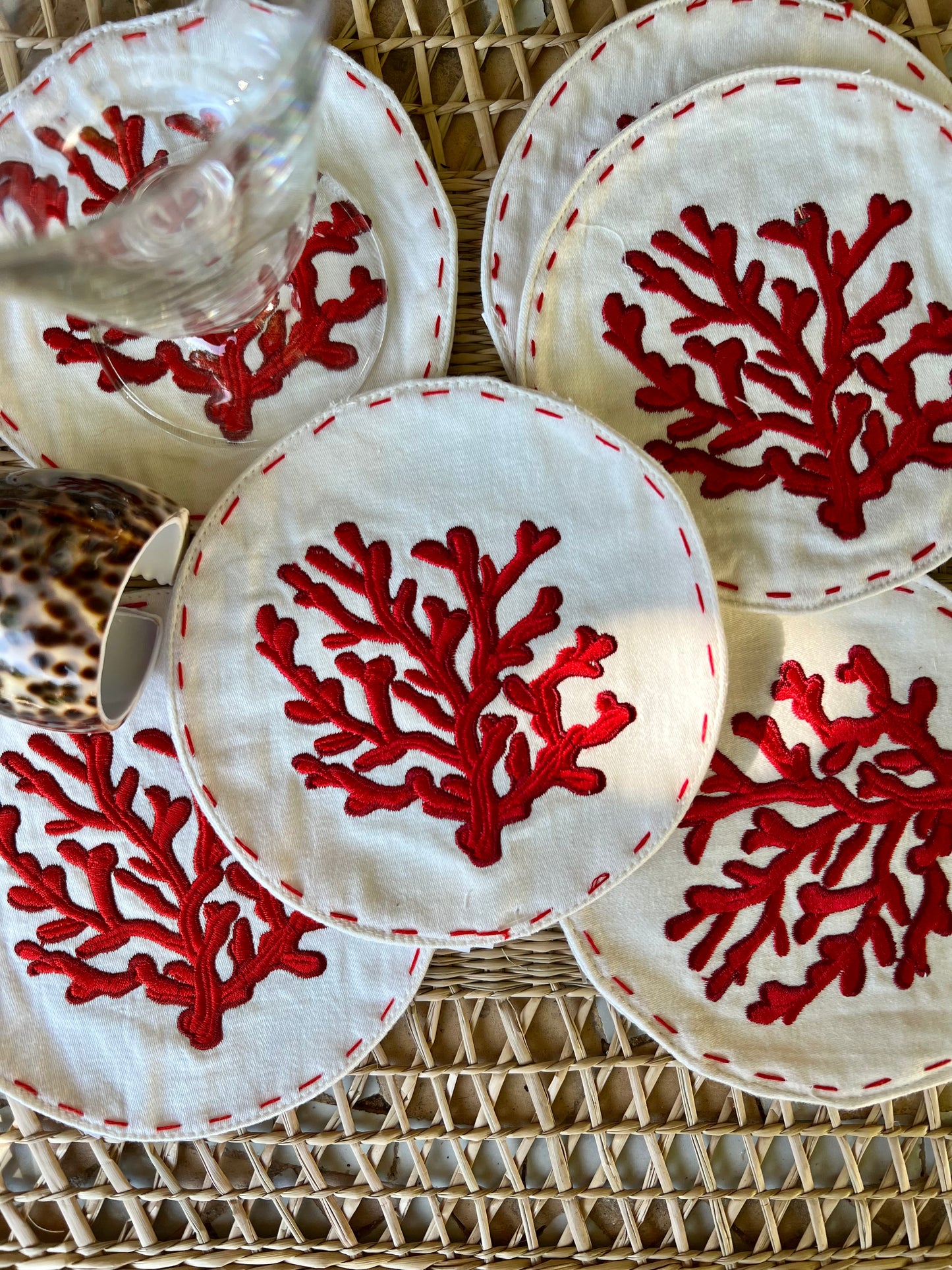 10 sous verres corail