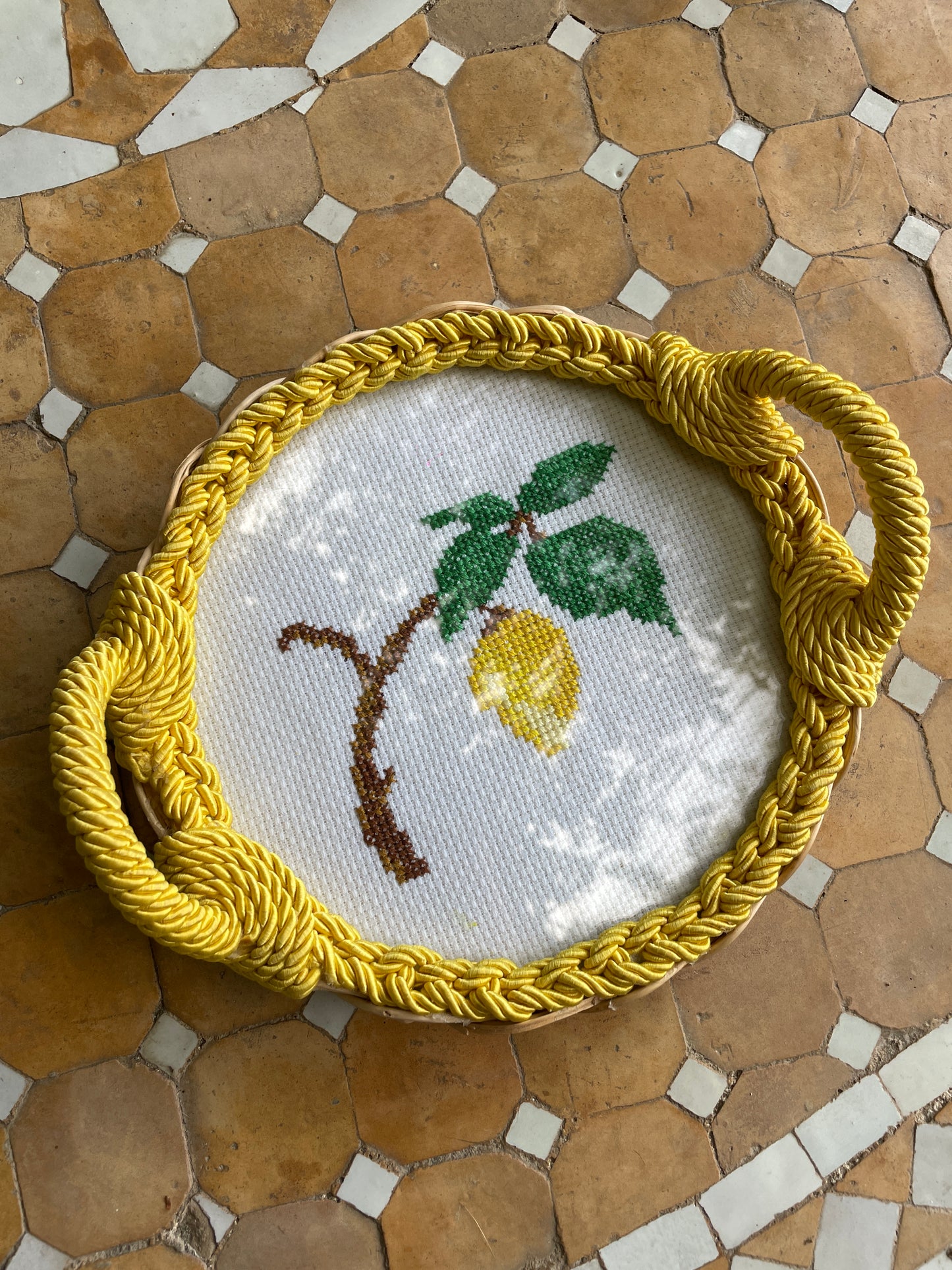 Petit plateau/décoration motif citron