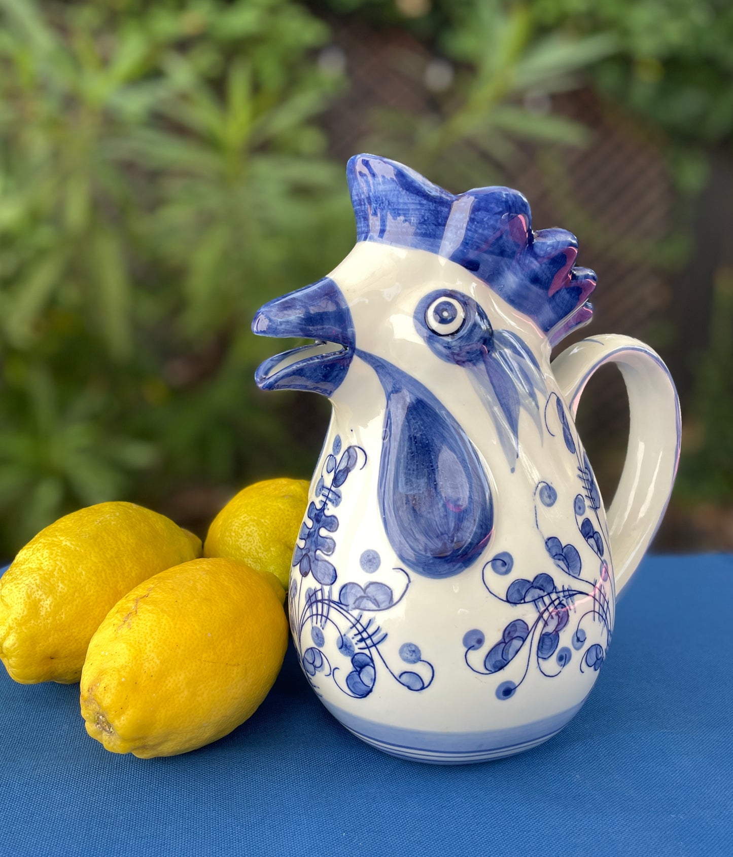 Pichet coq bleu