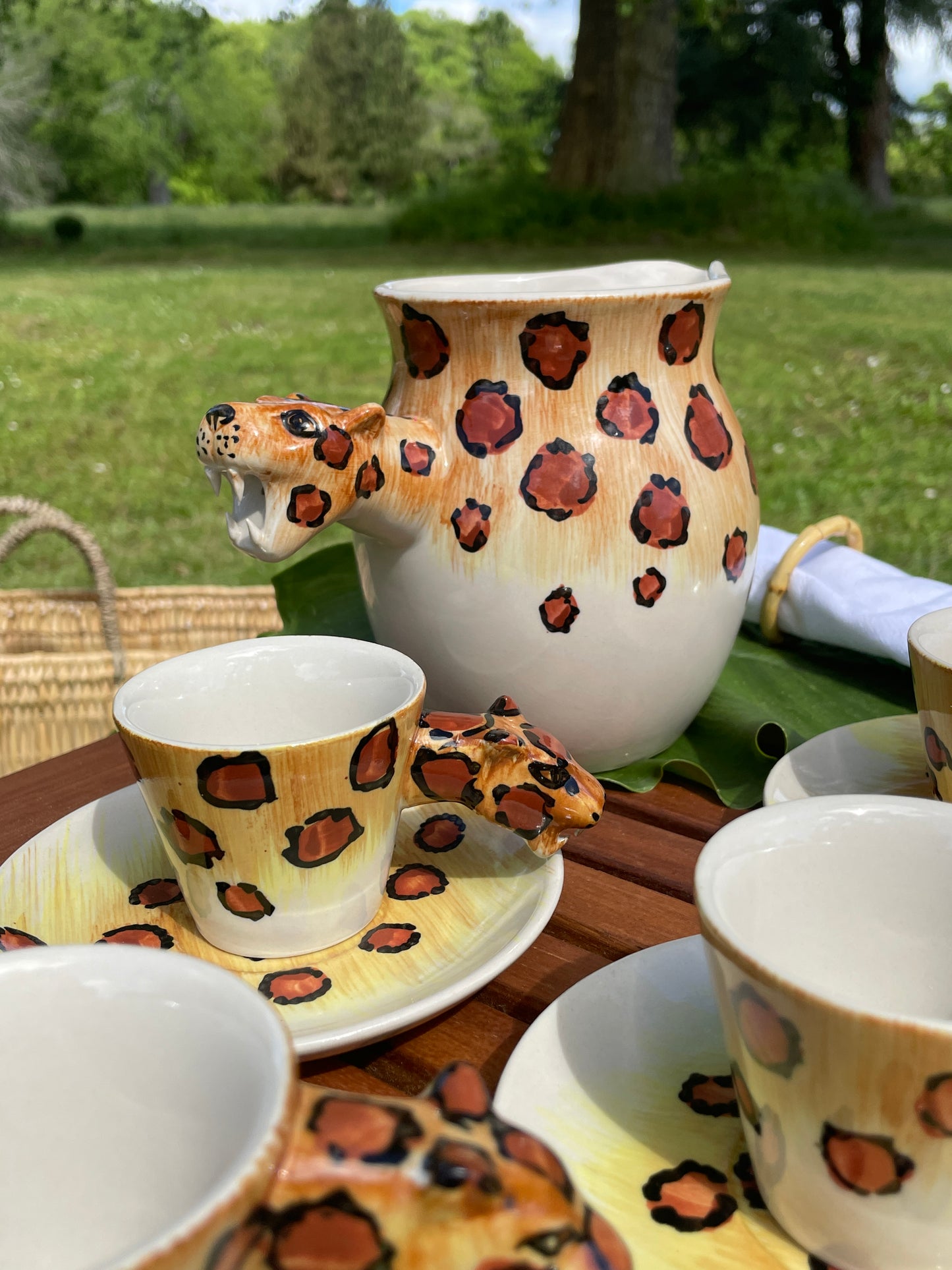 Ensemble café/théière leopard